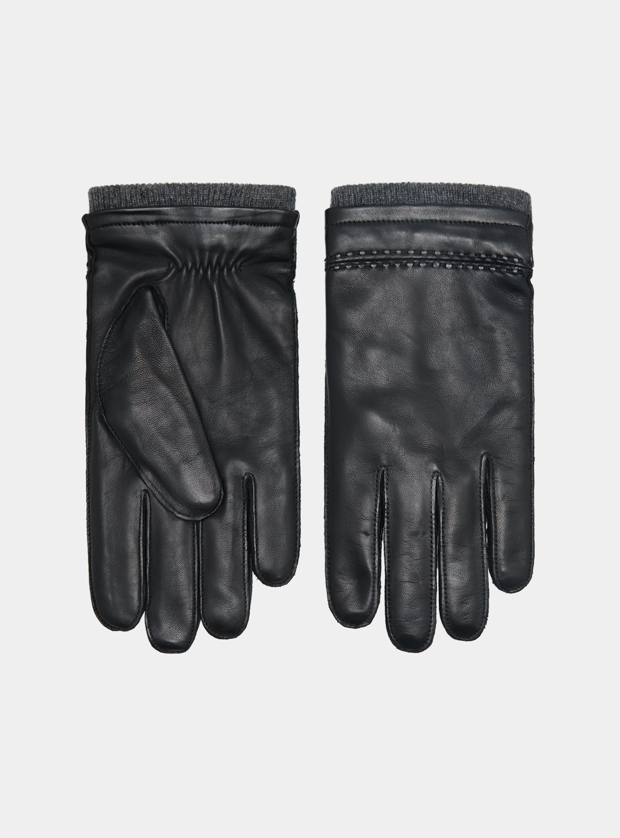 Gants en cuir, NOIR