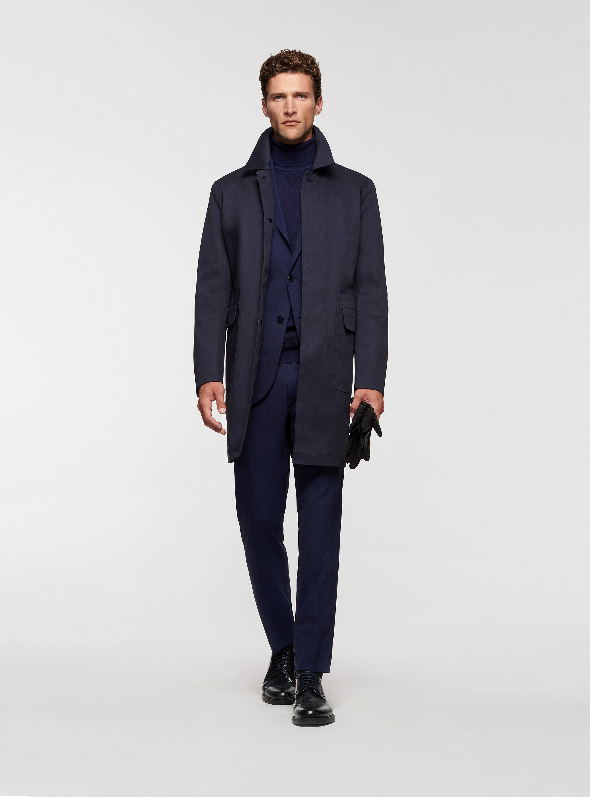 Cotton coat with large pockets, NAVY BLUE