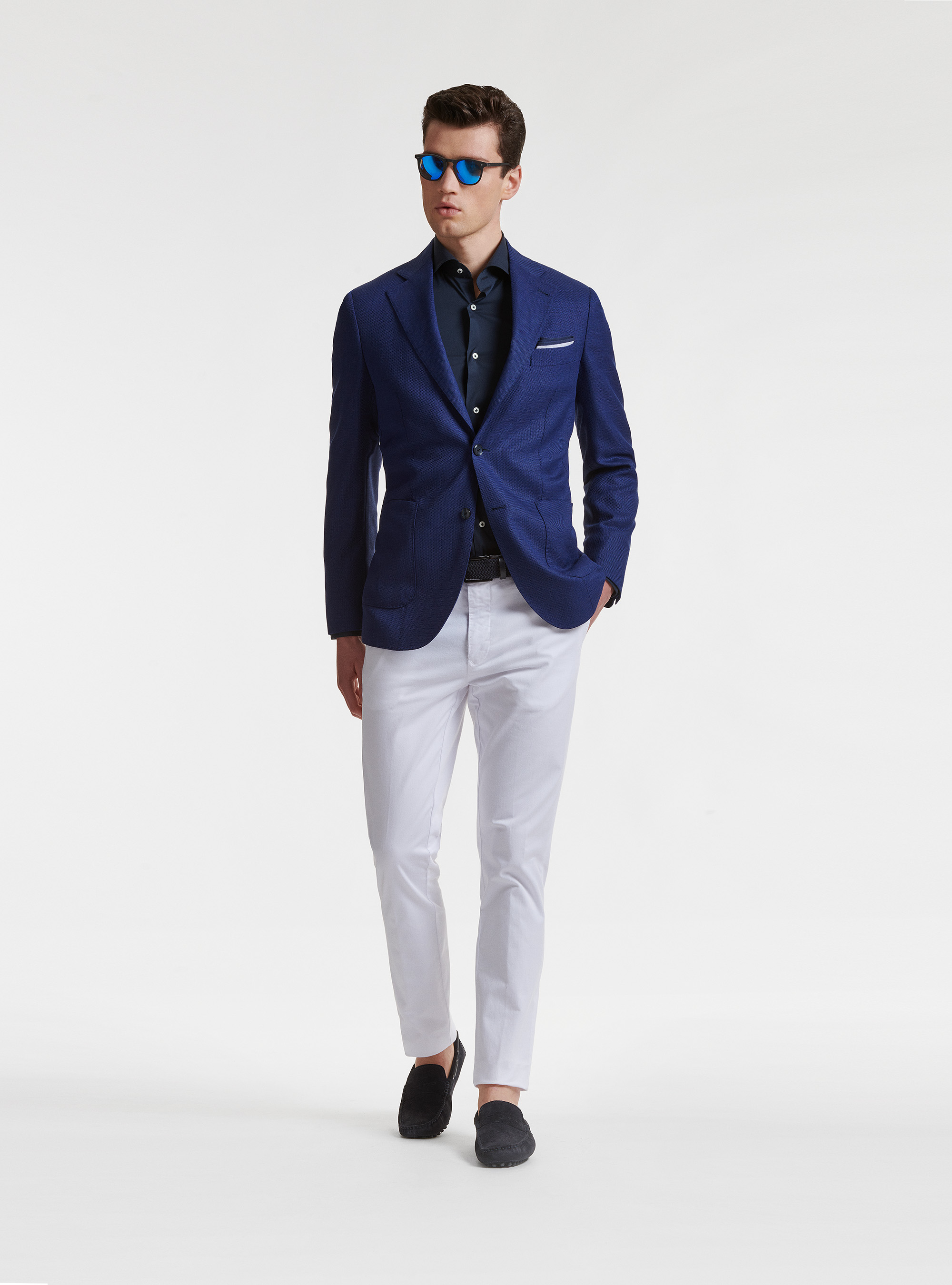 Americana de lana Vitale Barberis Canonico, AZUL MEDIO