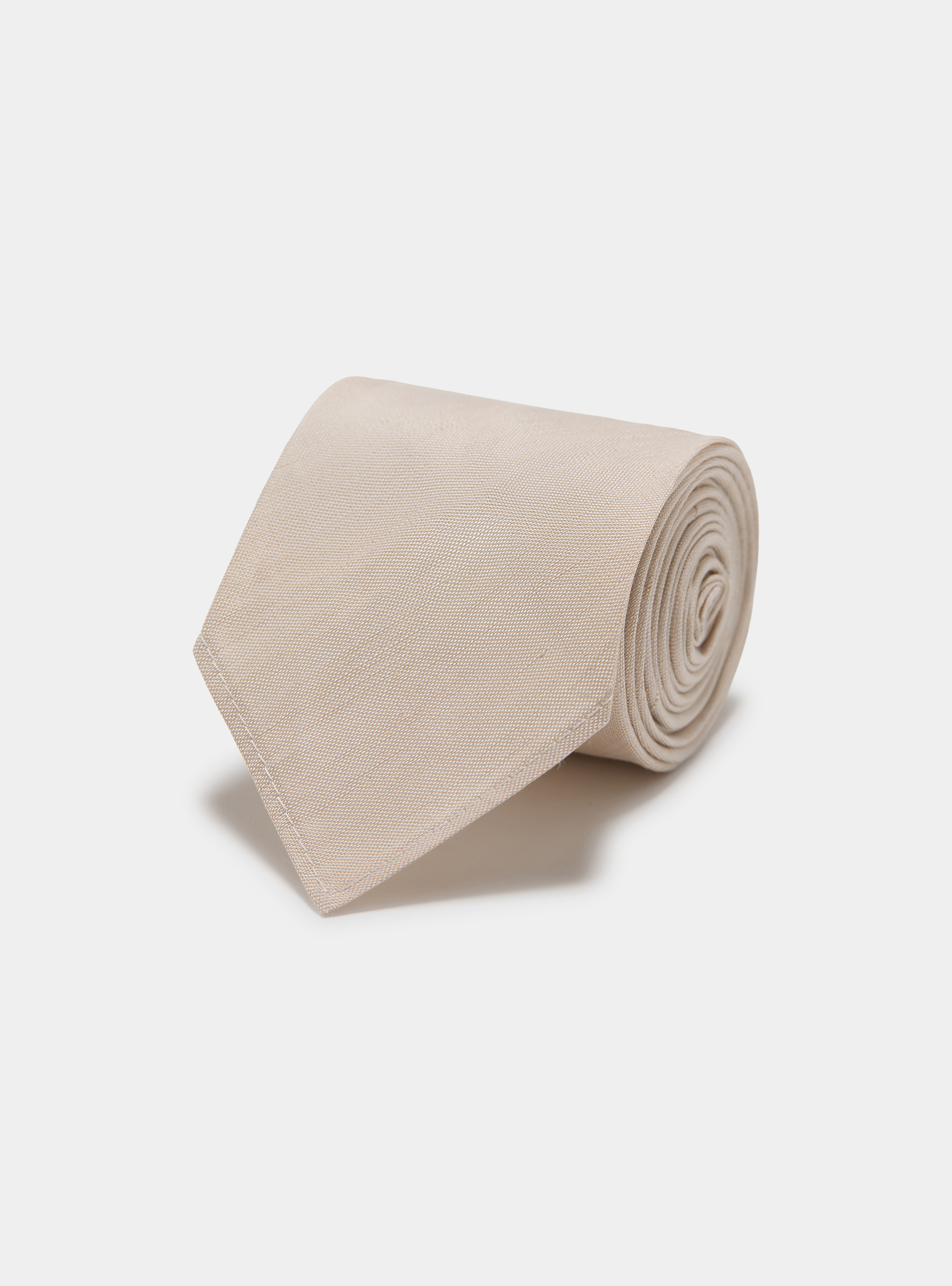 Silk and linen tie, ECRU