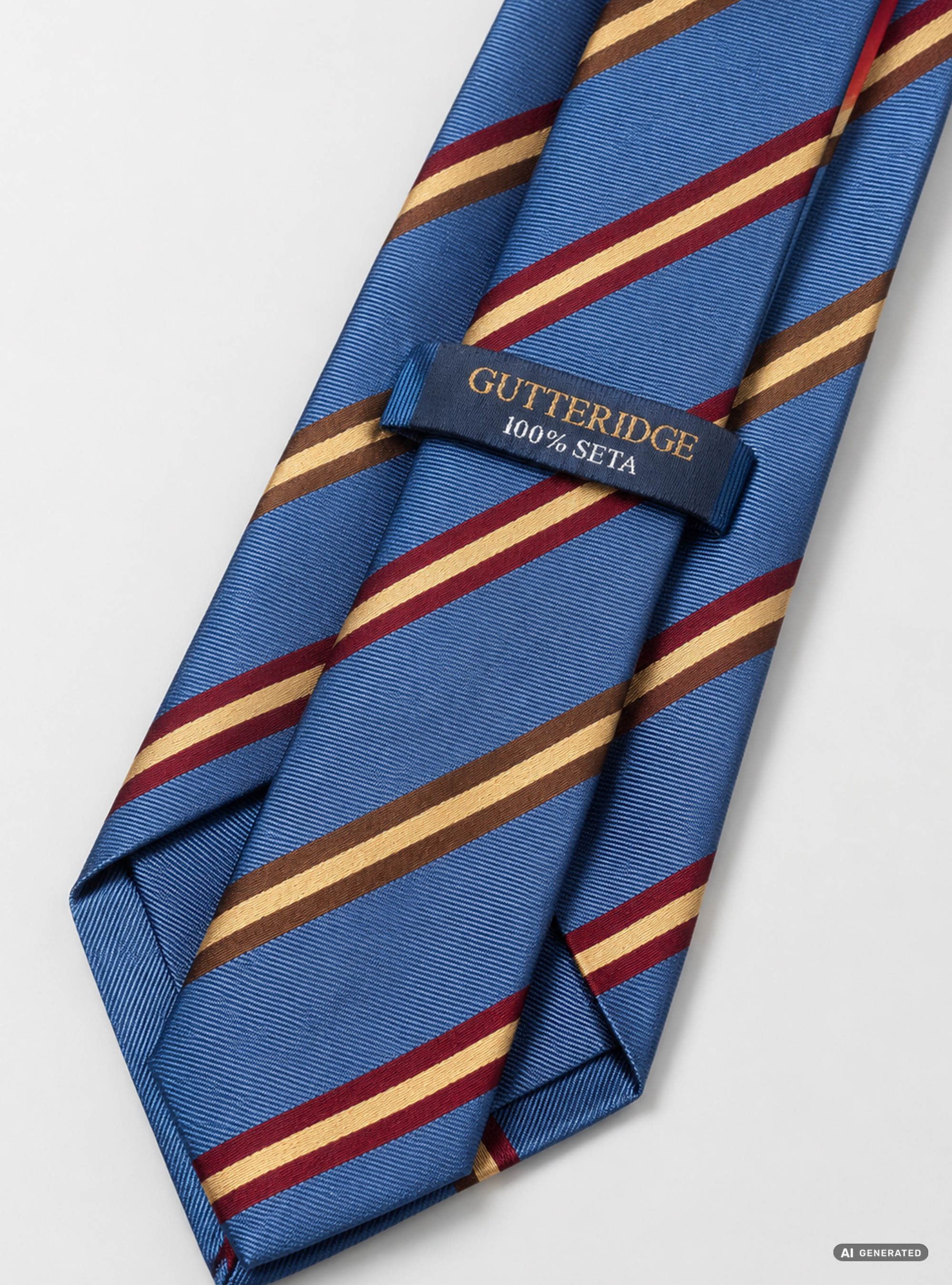 Corbata de twill de seda a rayas, AZUL TINTA