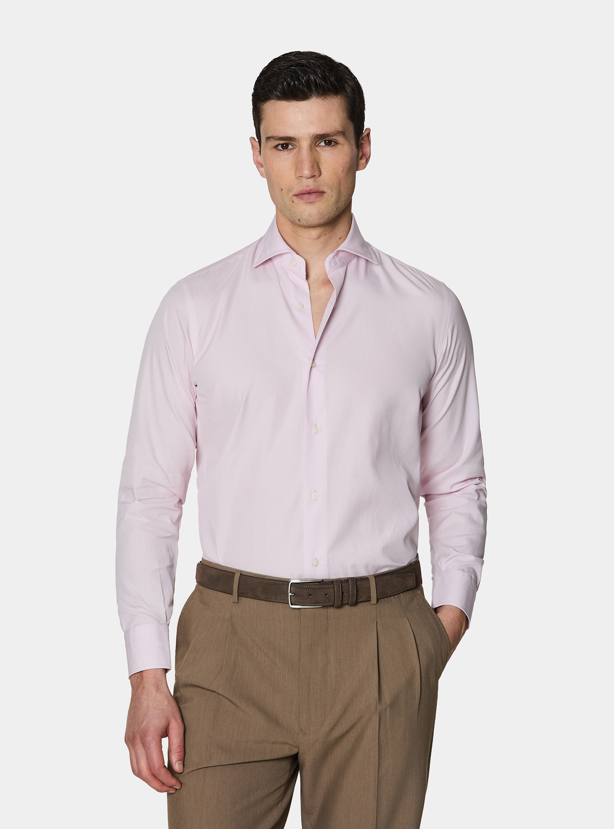 Camisa de algod&oacute;n fil a fil, ROSA