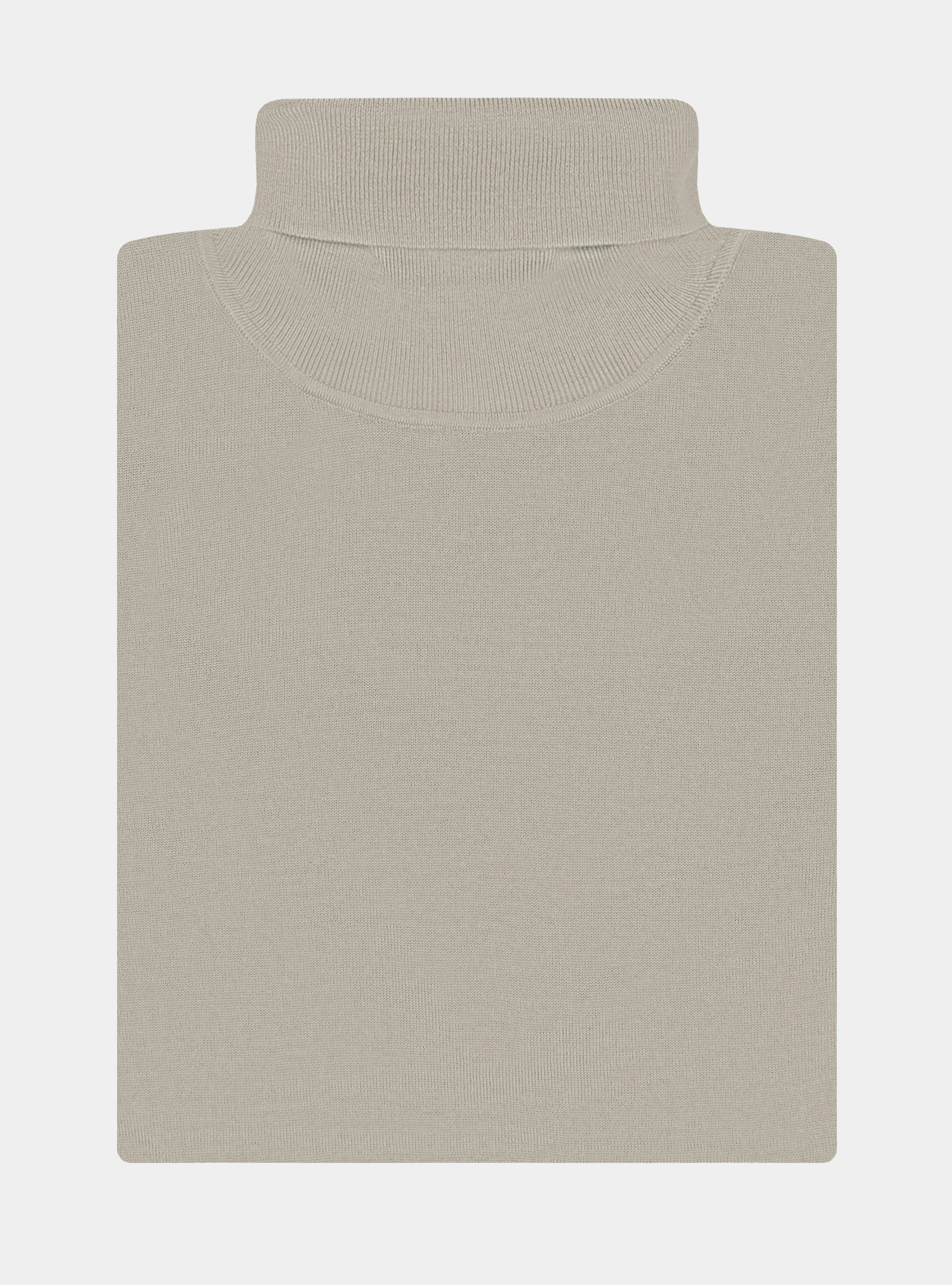 Turtleneck in pure extra-fine merino wool, SAND