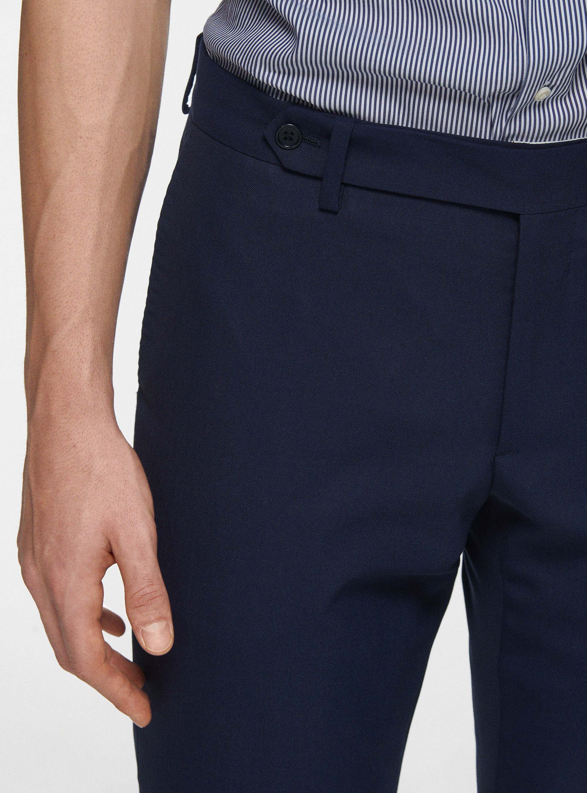 Pure wool Cerruti travel suit trousers, NAVY BLUE