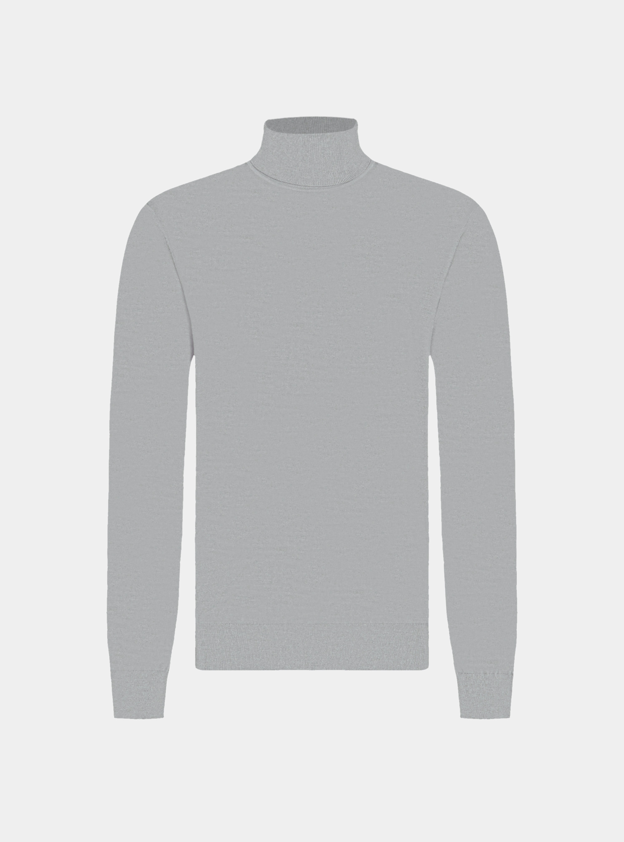 Turtleneck in pure extra-fine merino wool, GREY