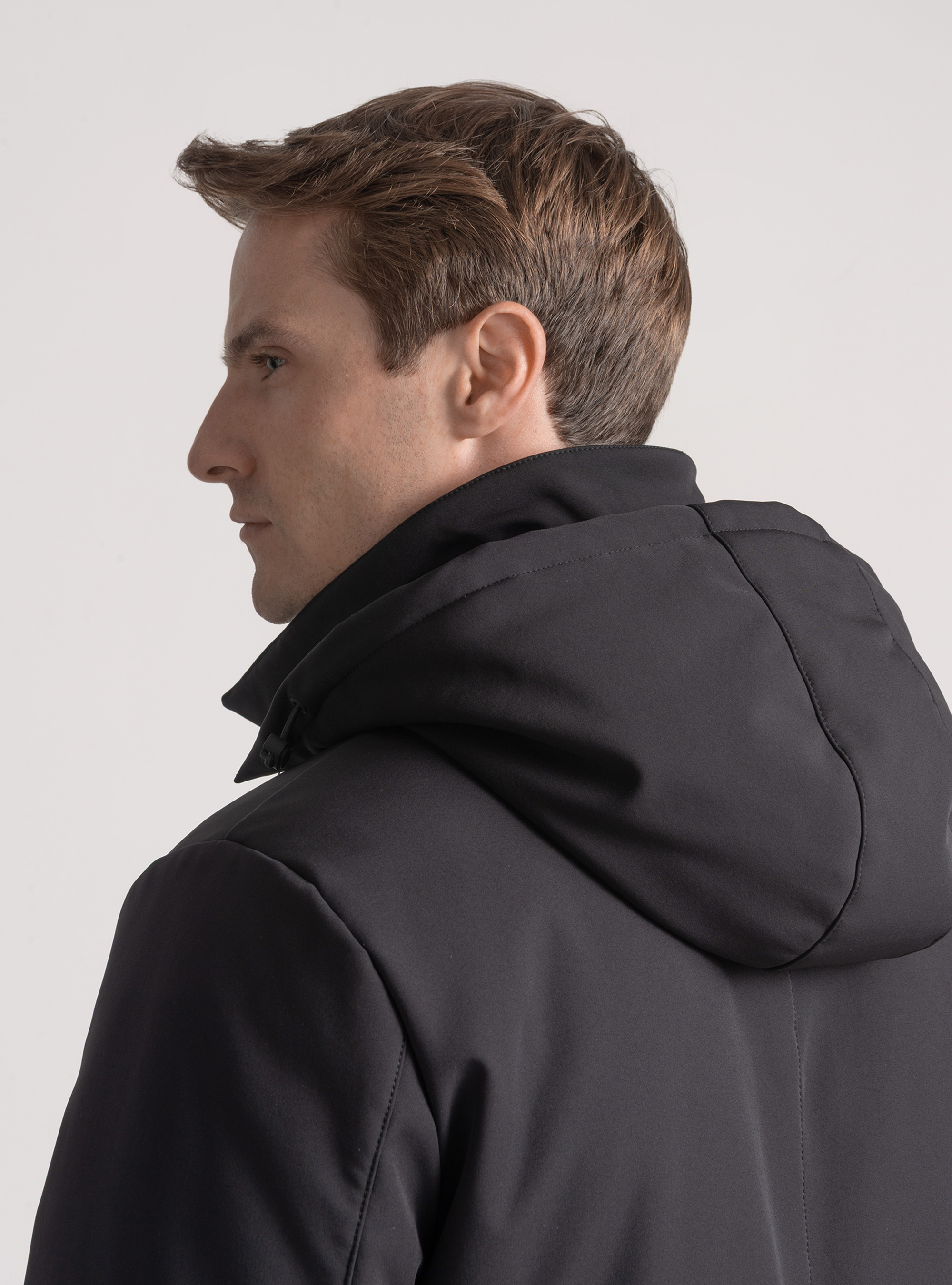 Technical parka with recycled padding, BLACK
