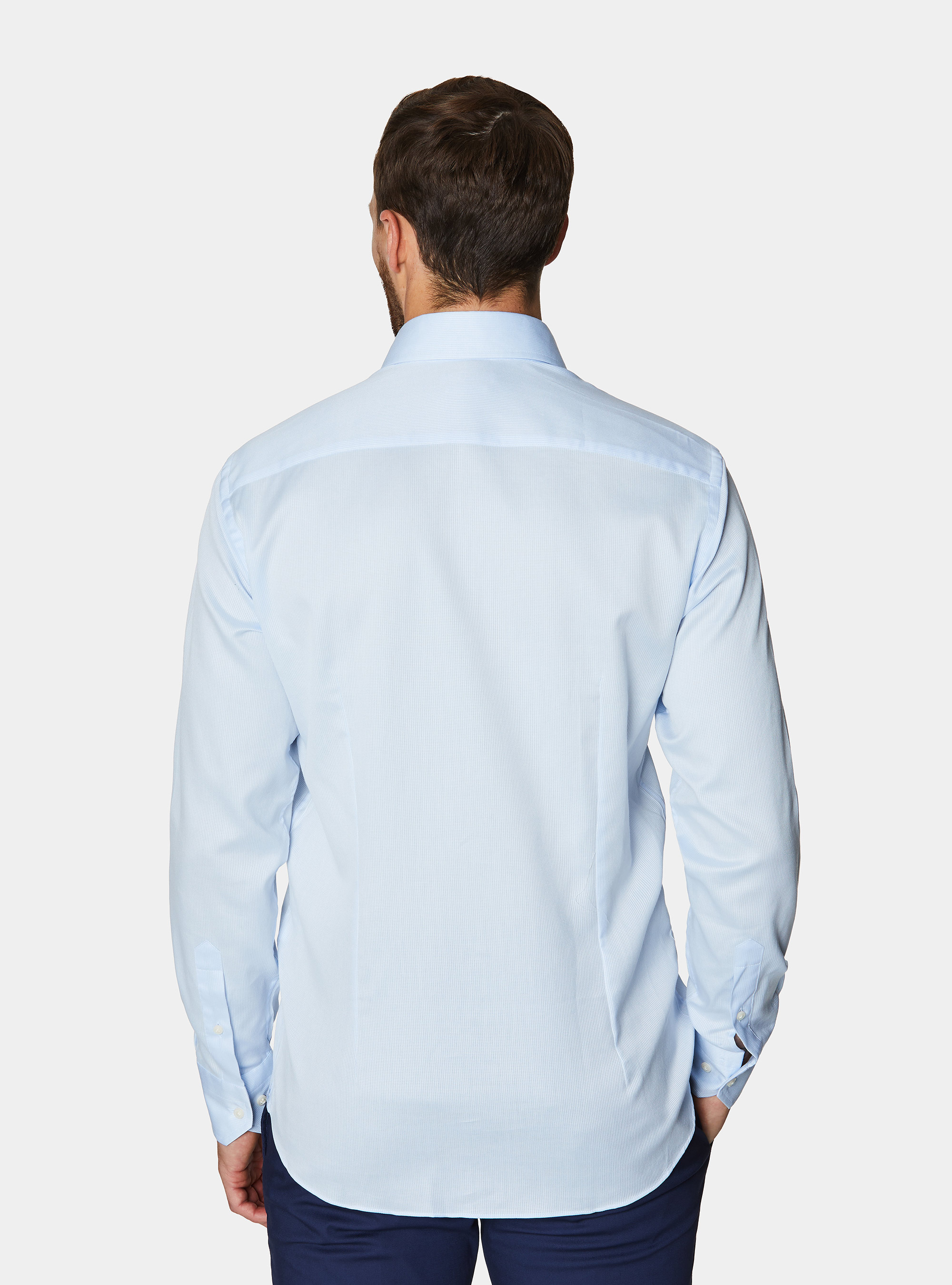 Textured cotton shirt, LIGHT BLUE