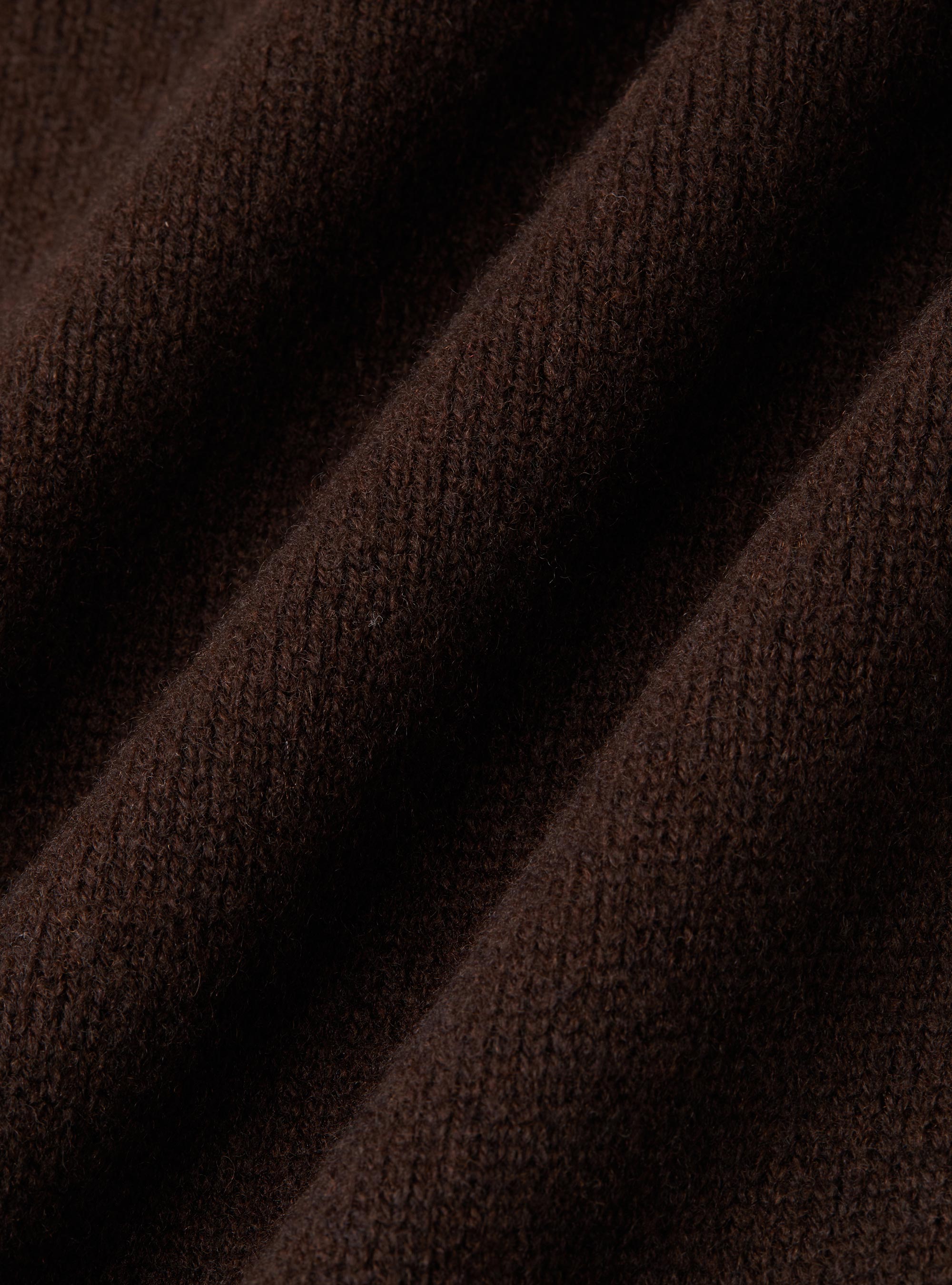 Maglia girocollo in misto lana e cashmere, MARRONE