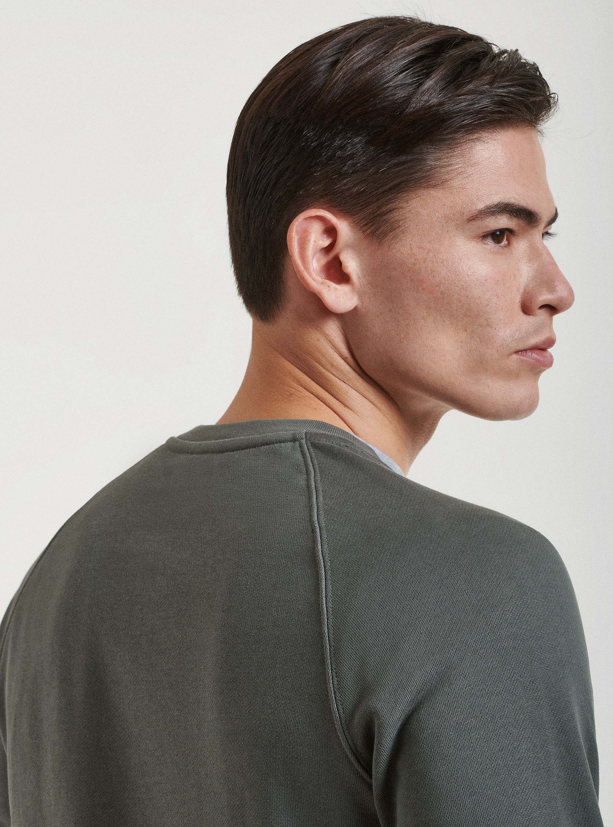 Solid-colour sweatshirt, SALVIA 0602C