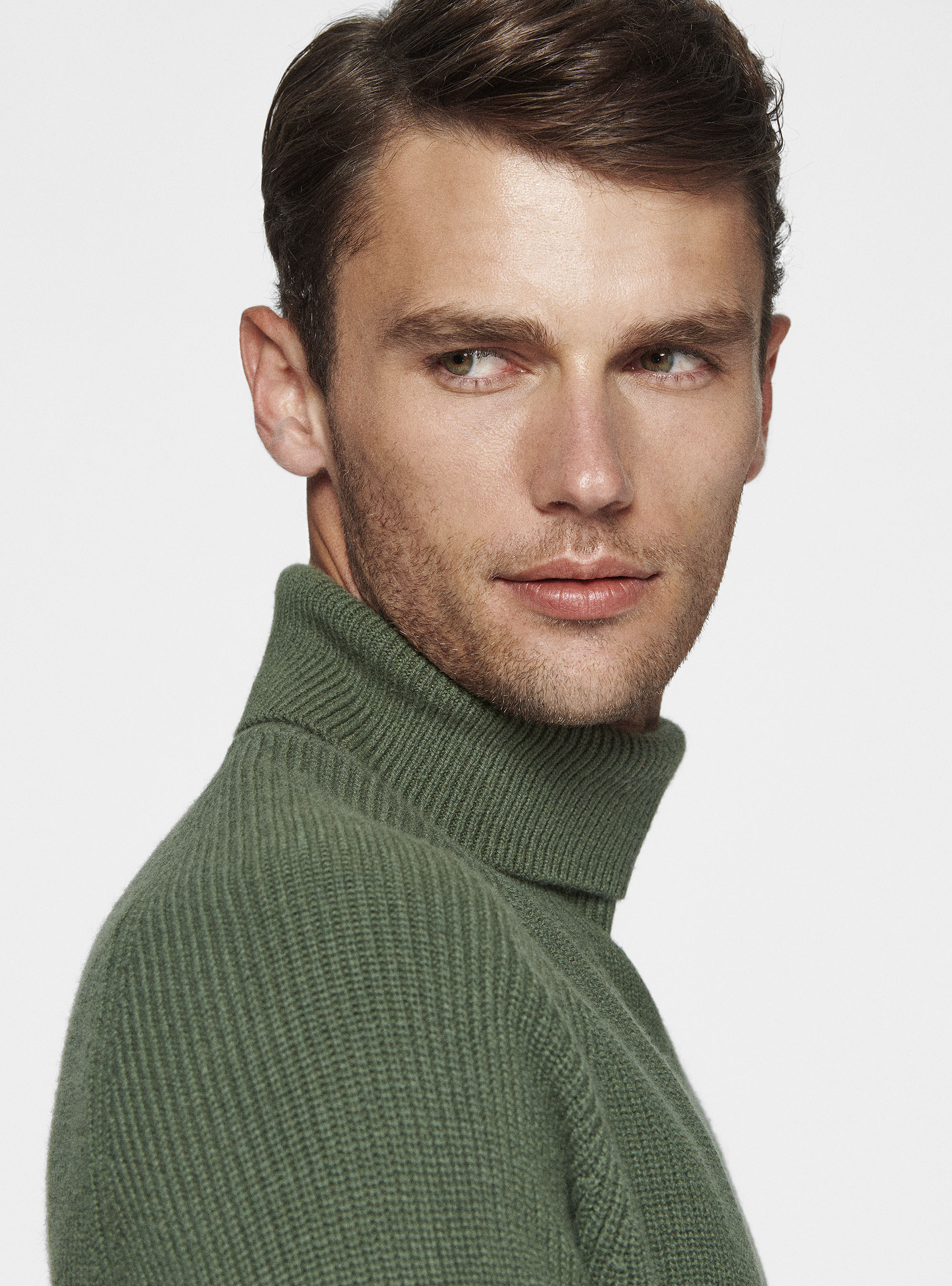 Merino wool pearl rib turtleneck sweater, MILITARE 0609C