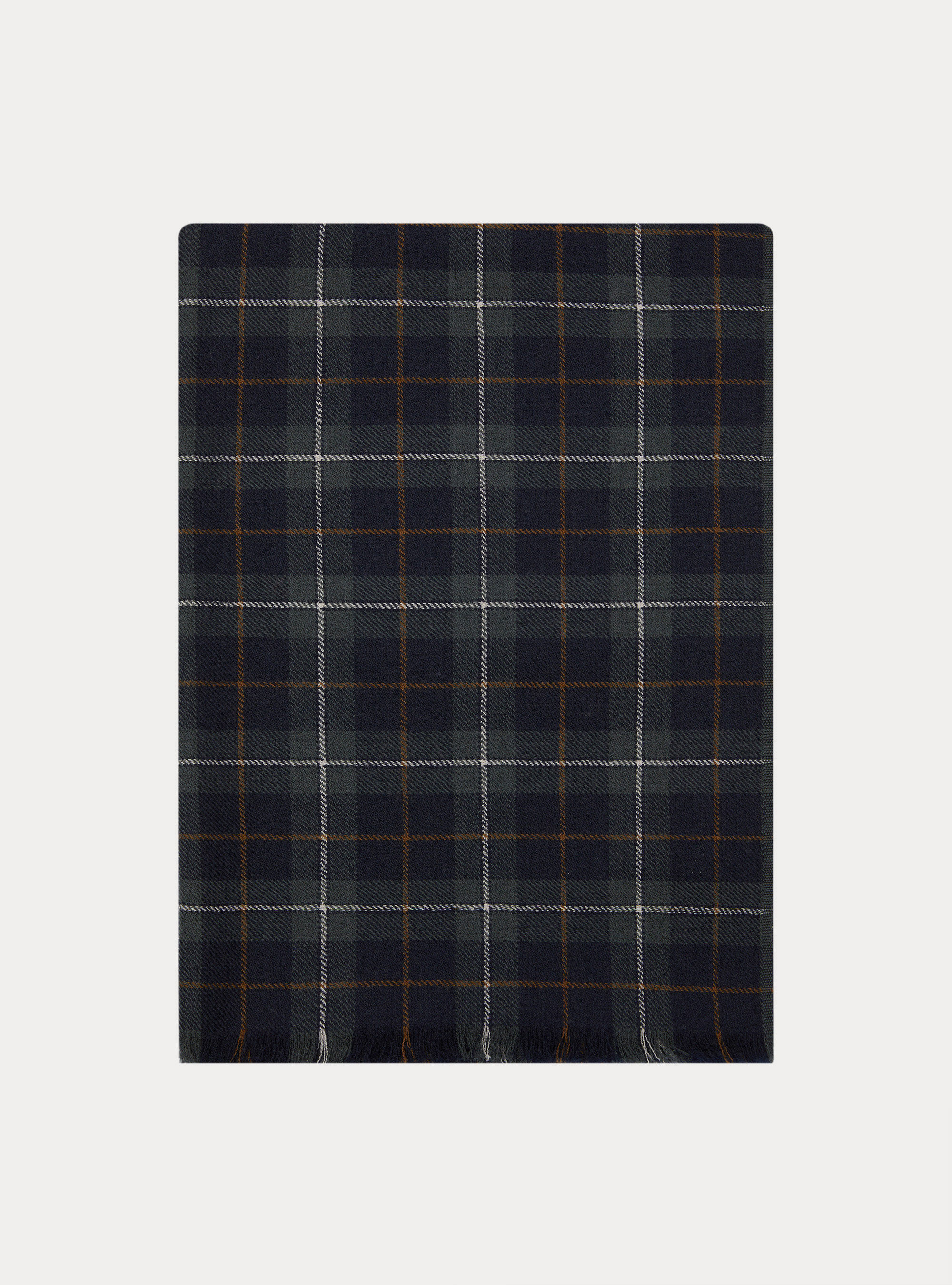 Lightweight patterned wool scarf, GREEN