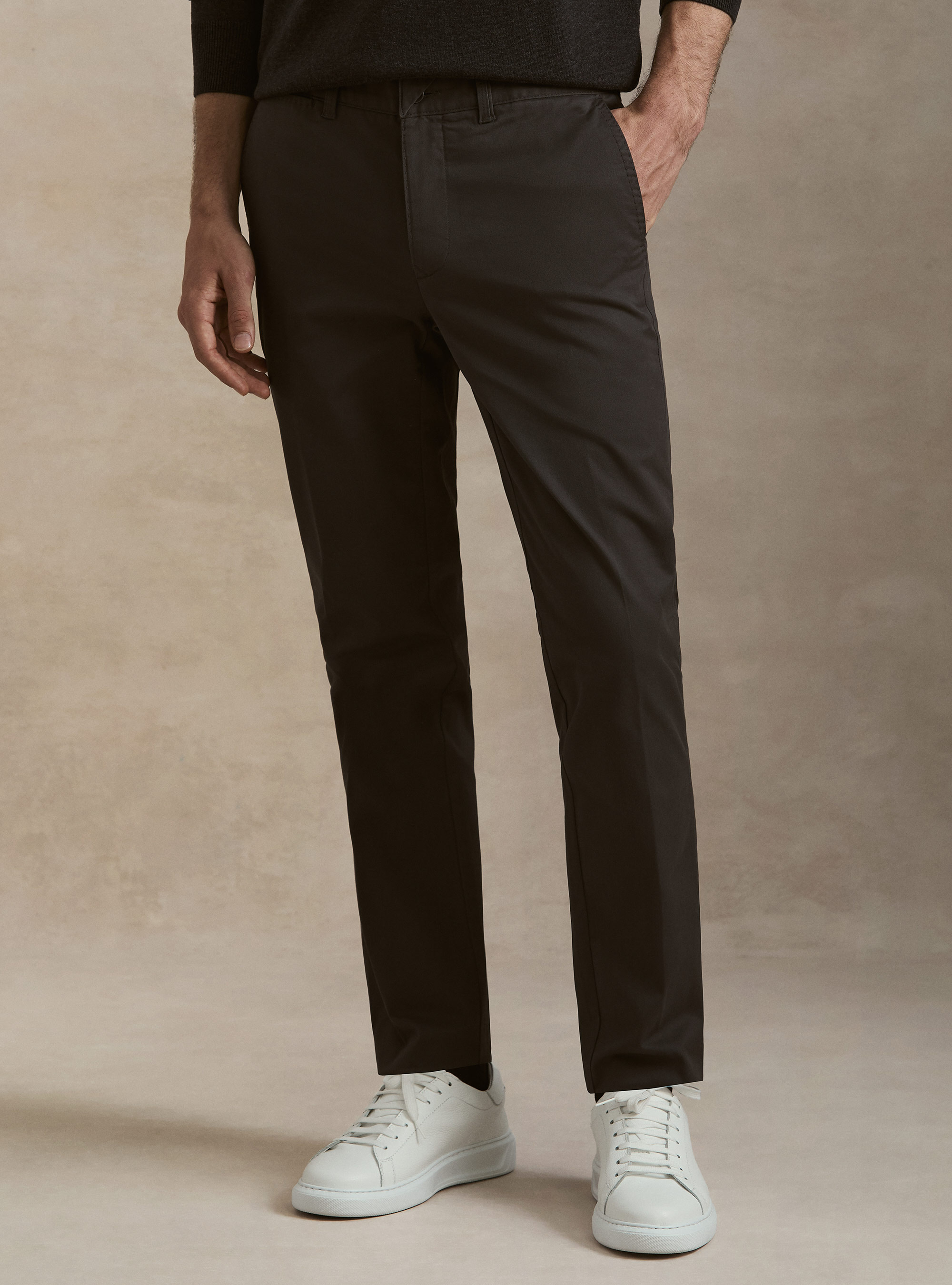 Slim-Fit Stretch-Twill Chinohose, ASFALTO 0112C
