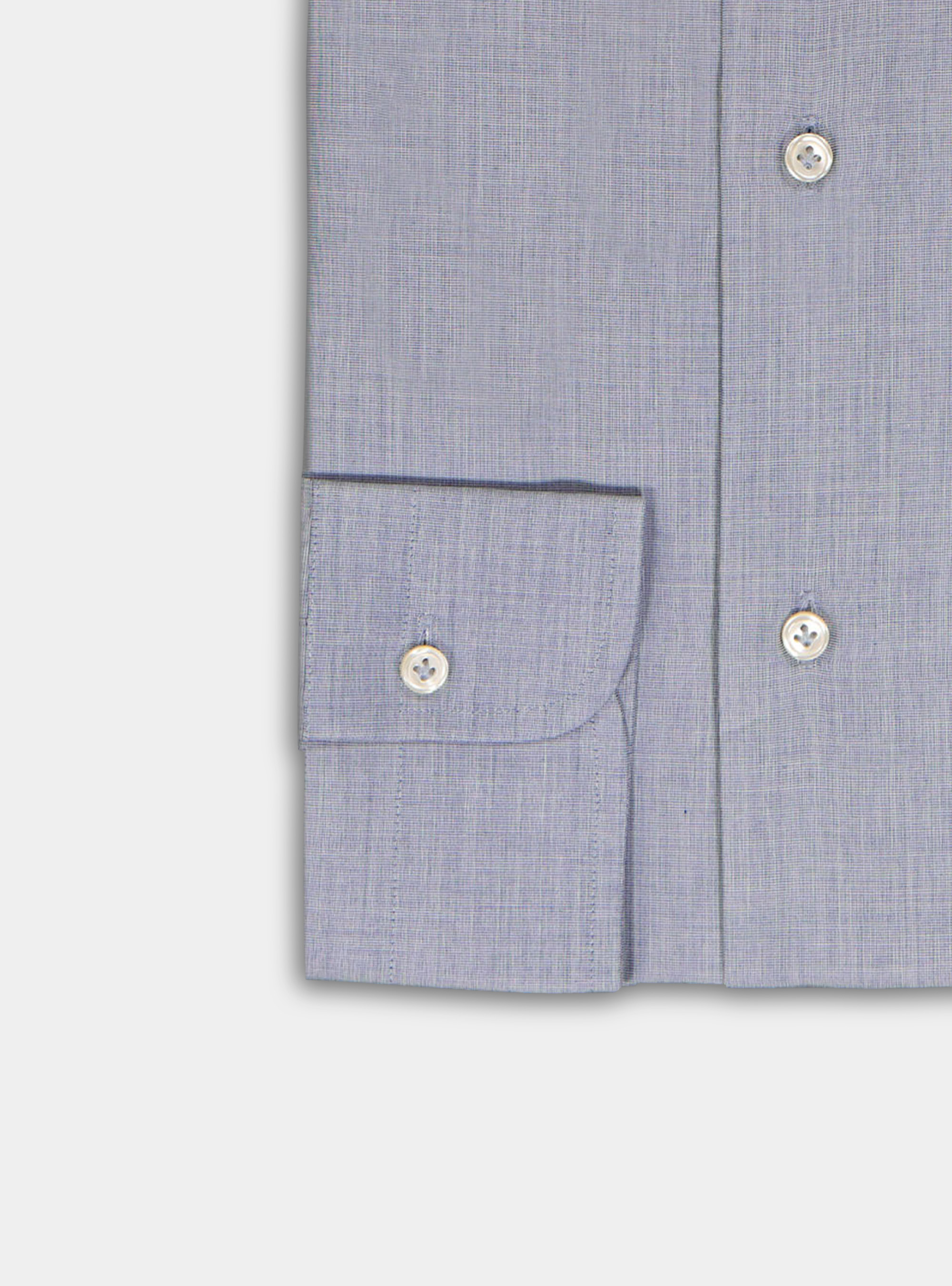 Camicia fil a fil collo francese, BLU