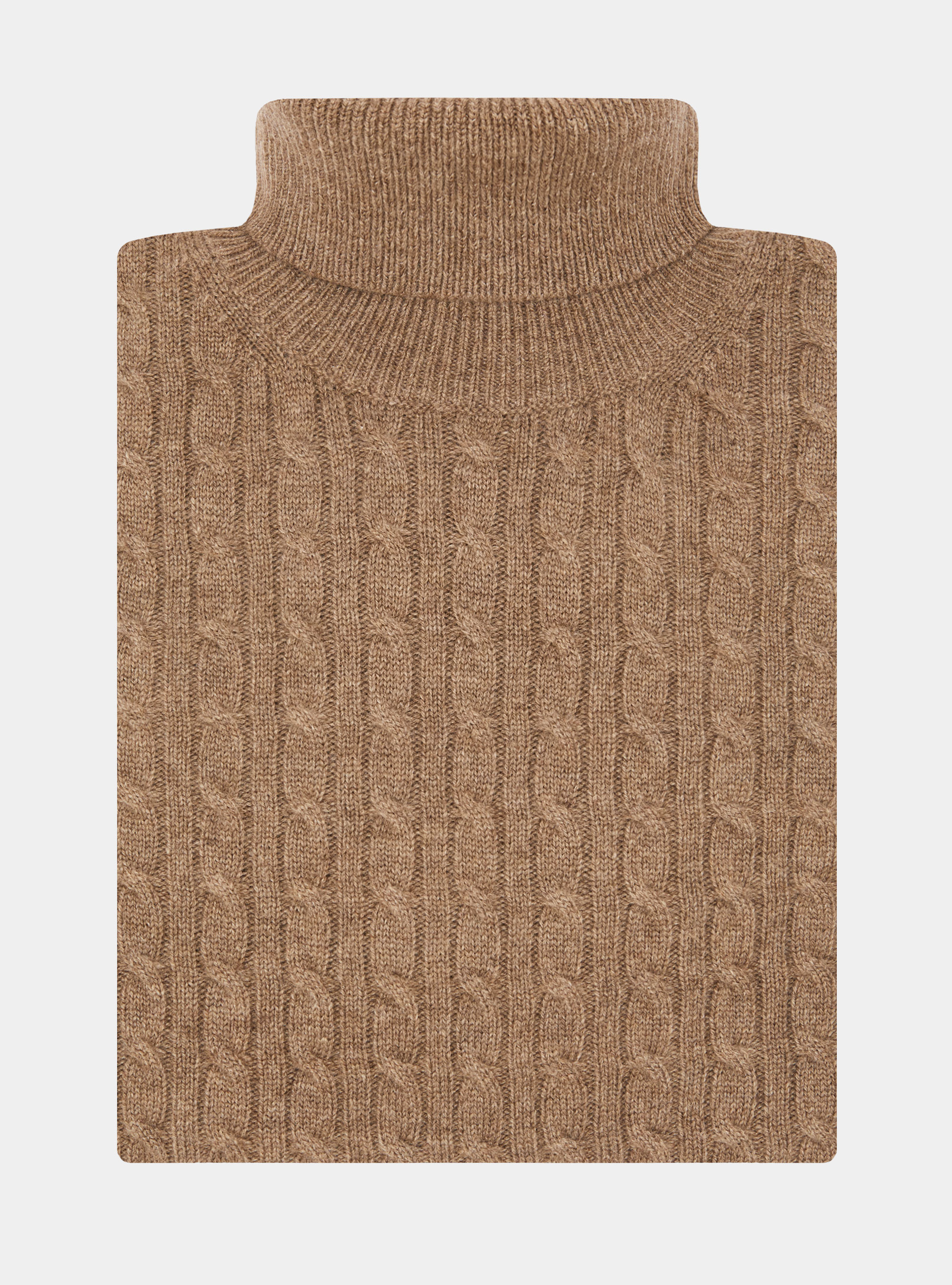Hochgeschlossener Pullover mit Kaschmirwollborte, FANGO 0569C