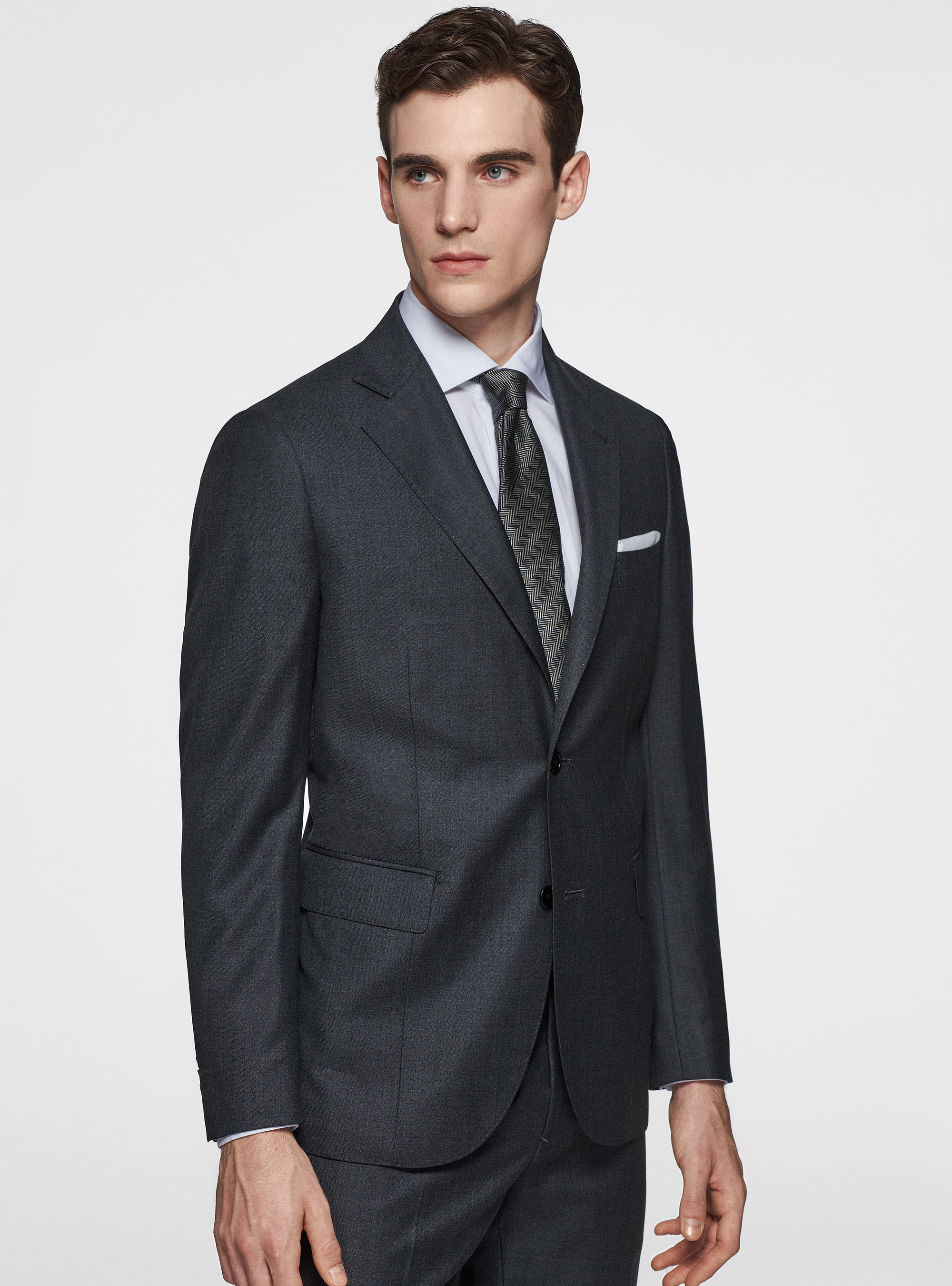 Pure 110's superfine wool blazer, ASPHALT GREY