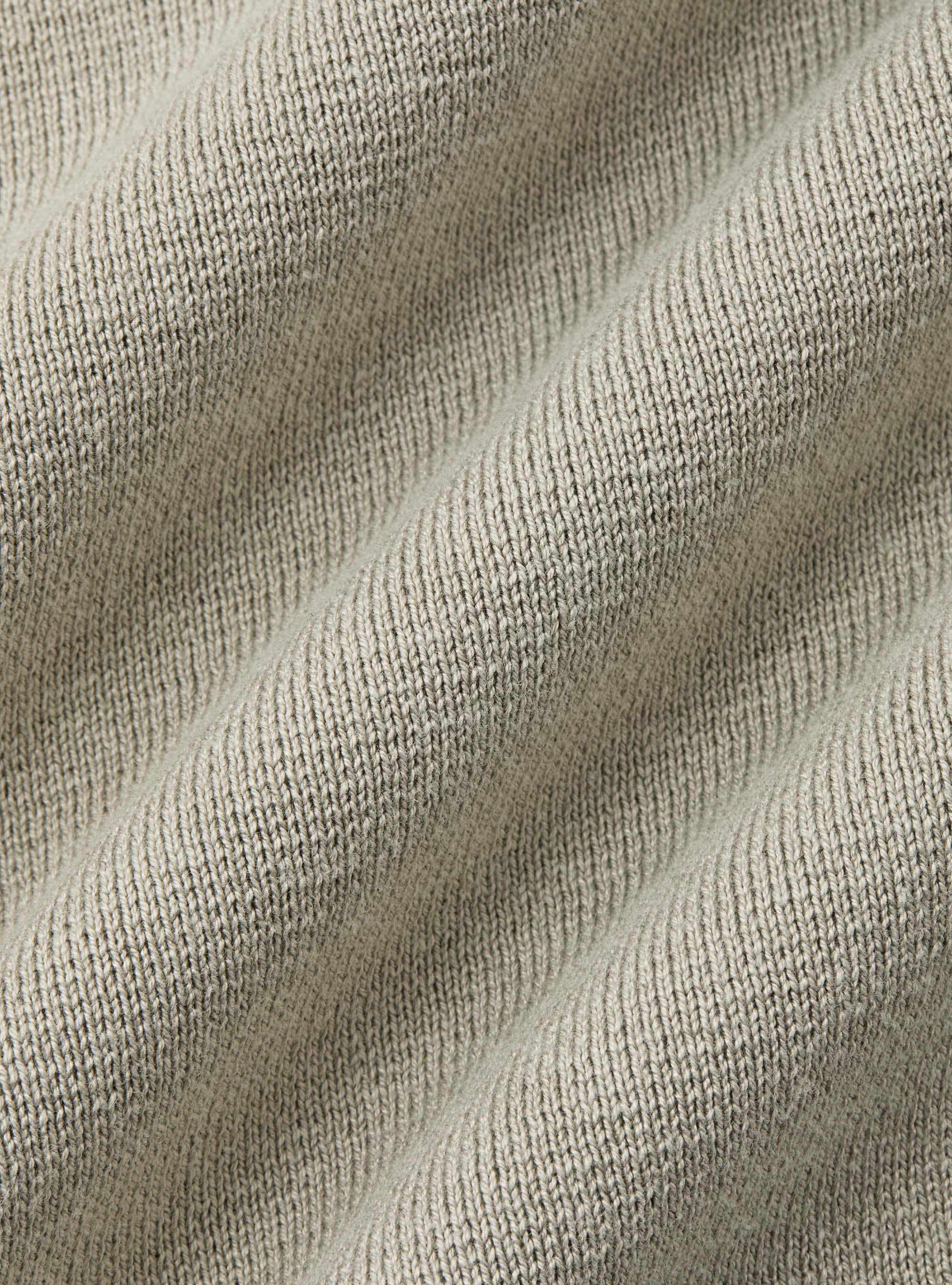 Cotton blend crew neck sweater, SAND