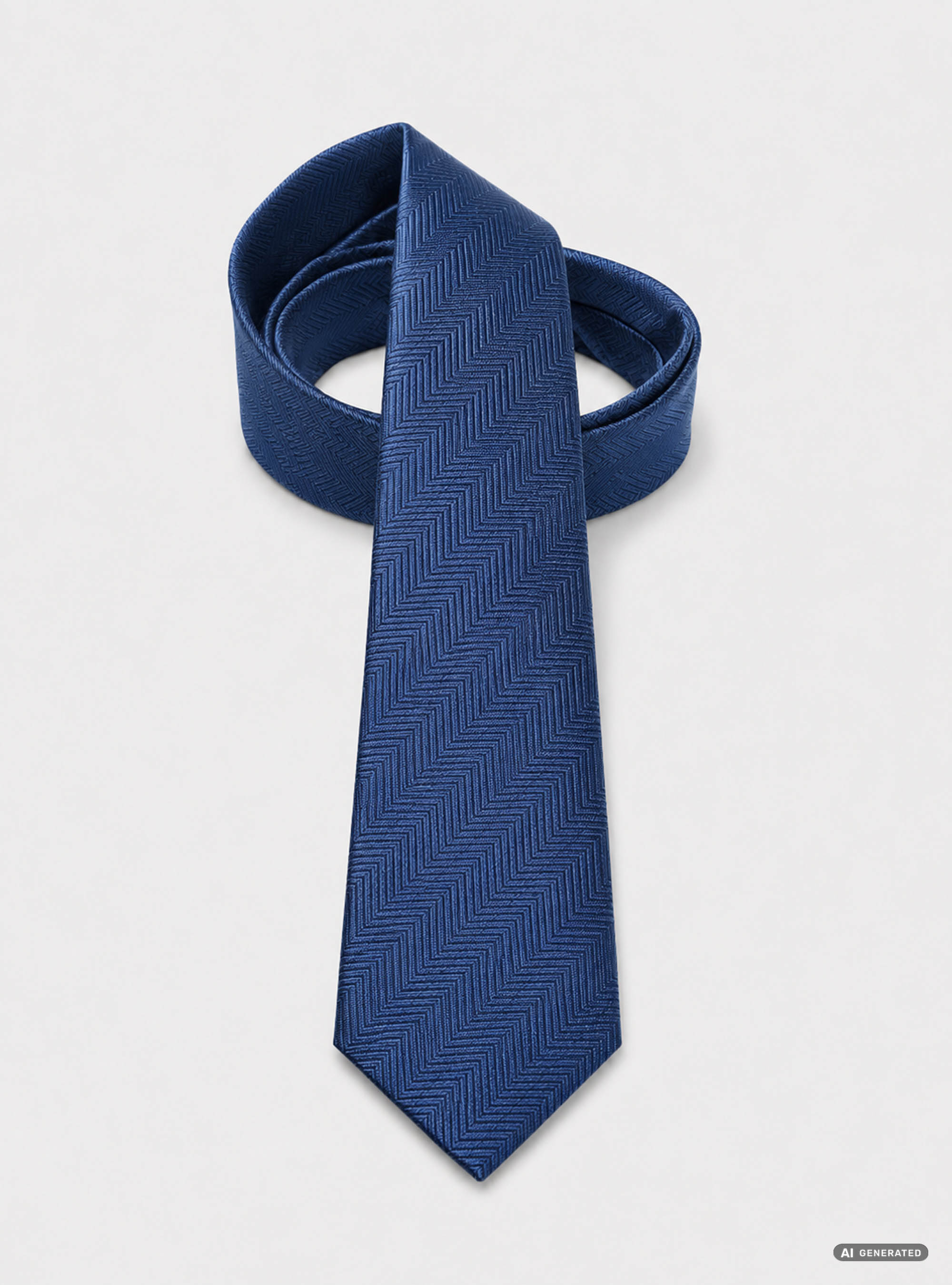 Herringbone silk tie, BLUE