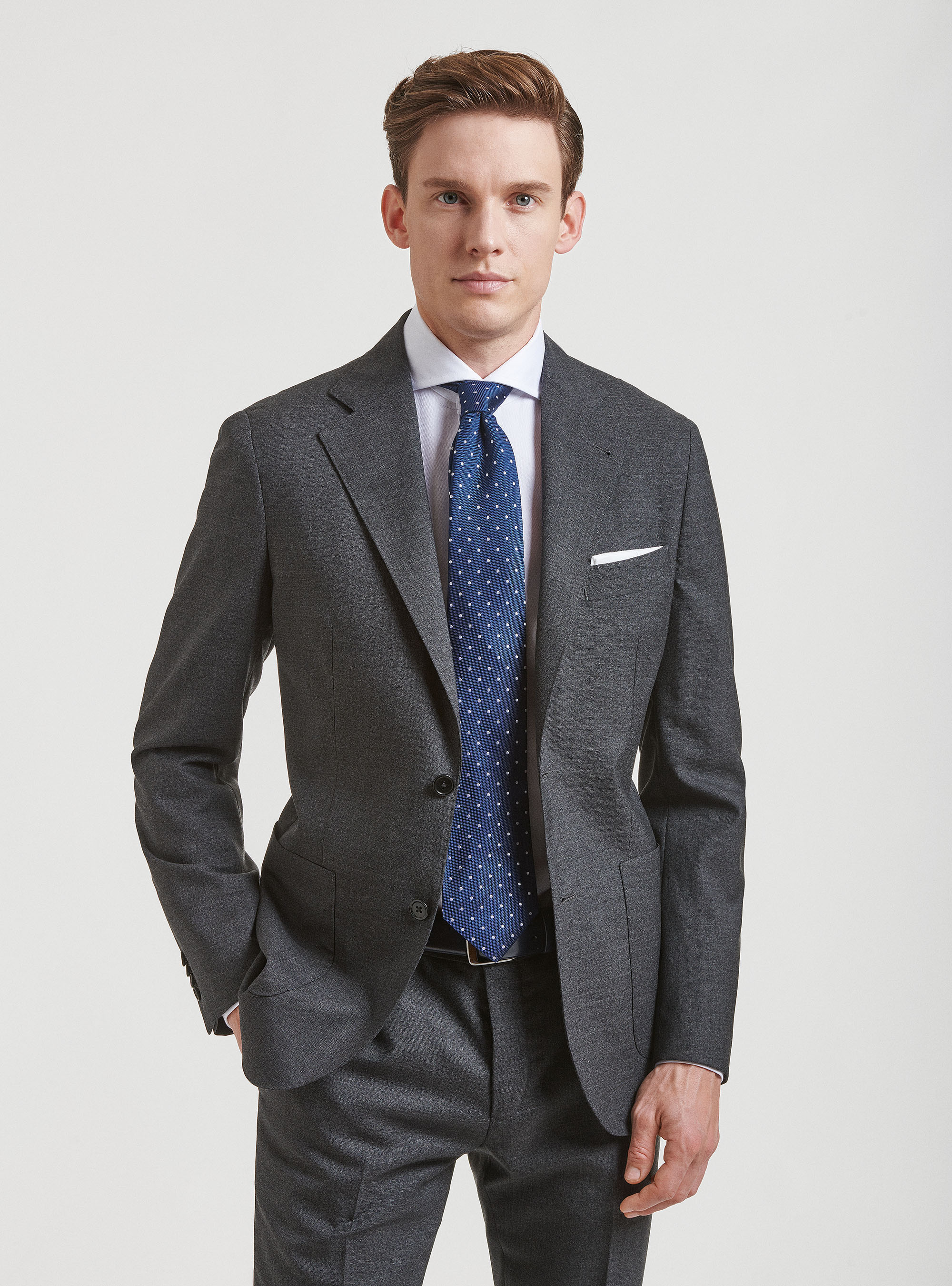 Drop 4 suit blazer in pure wool Vitale Barberis Canonico, ASPHALT GREY