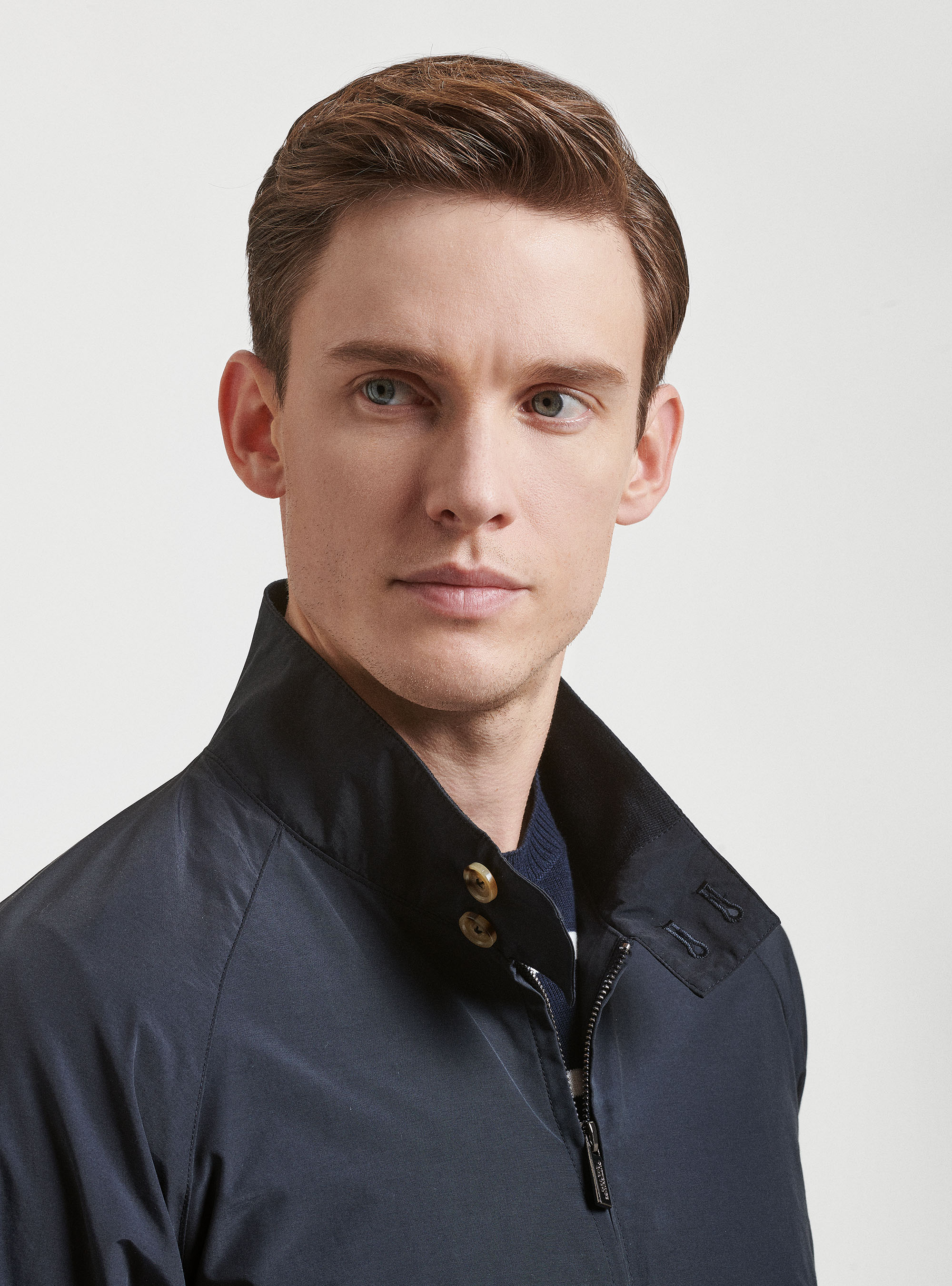 Cotton blend bomber jacket, NAVY BLUE