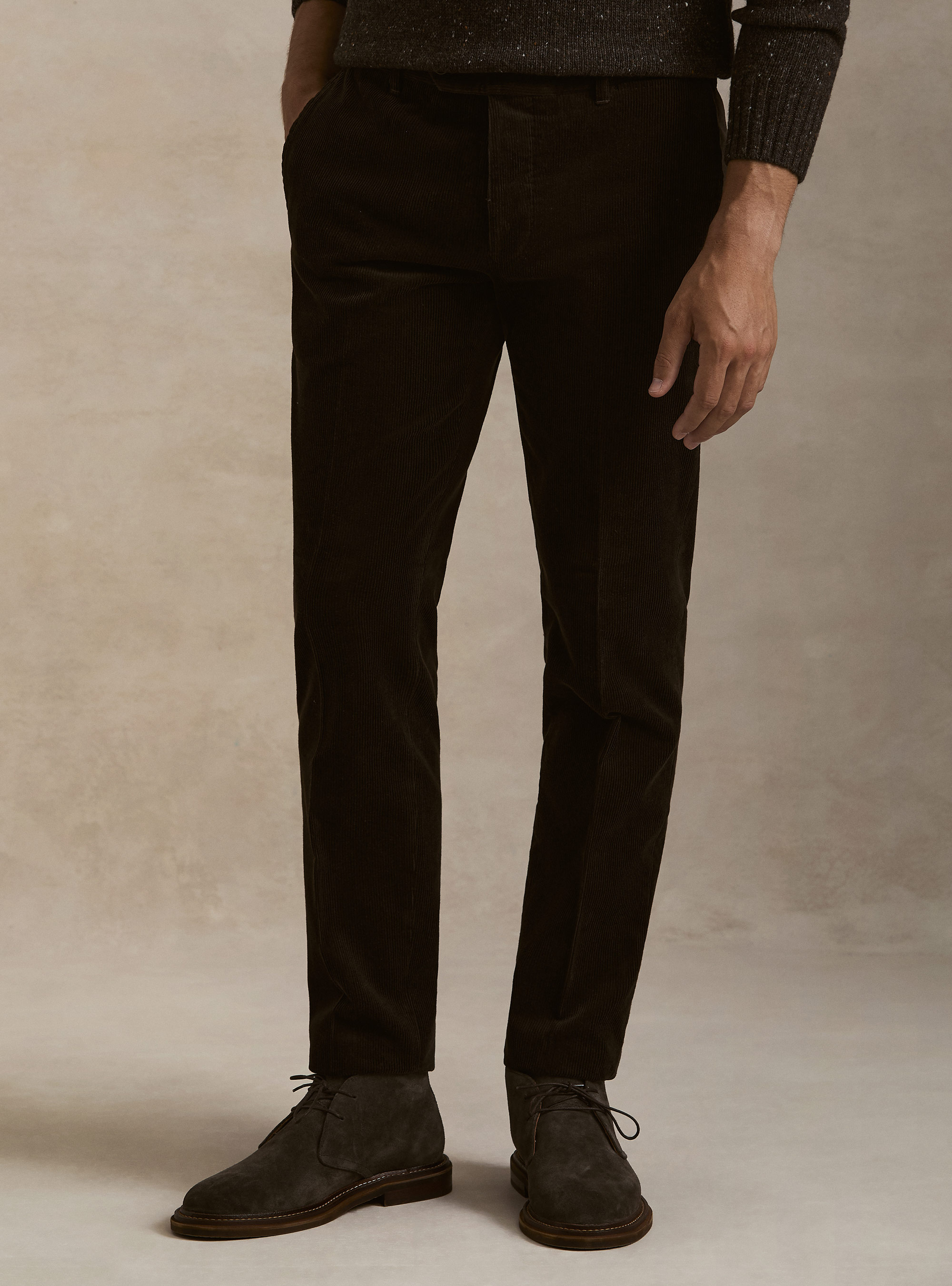 Pantaloni in velluto, MARRONE