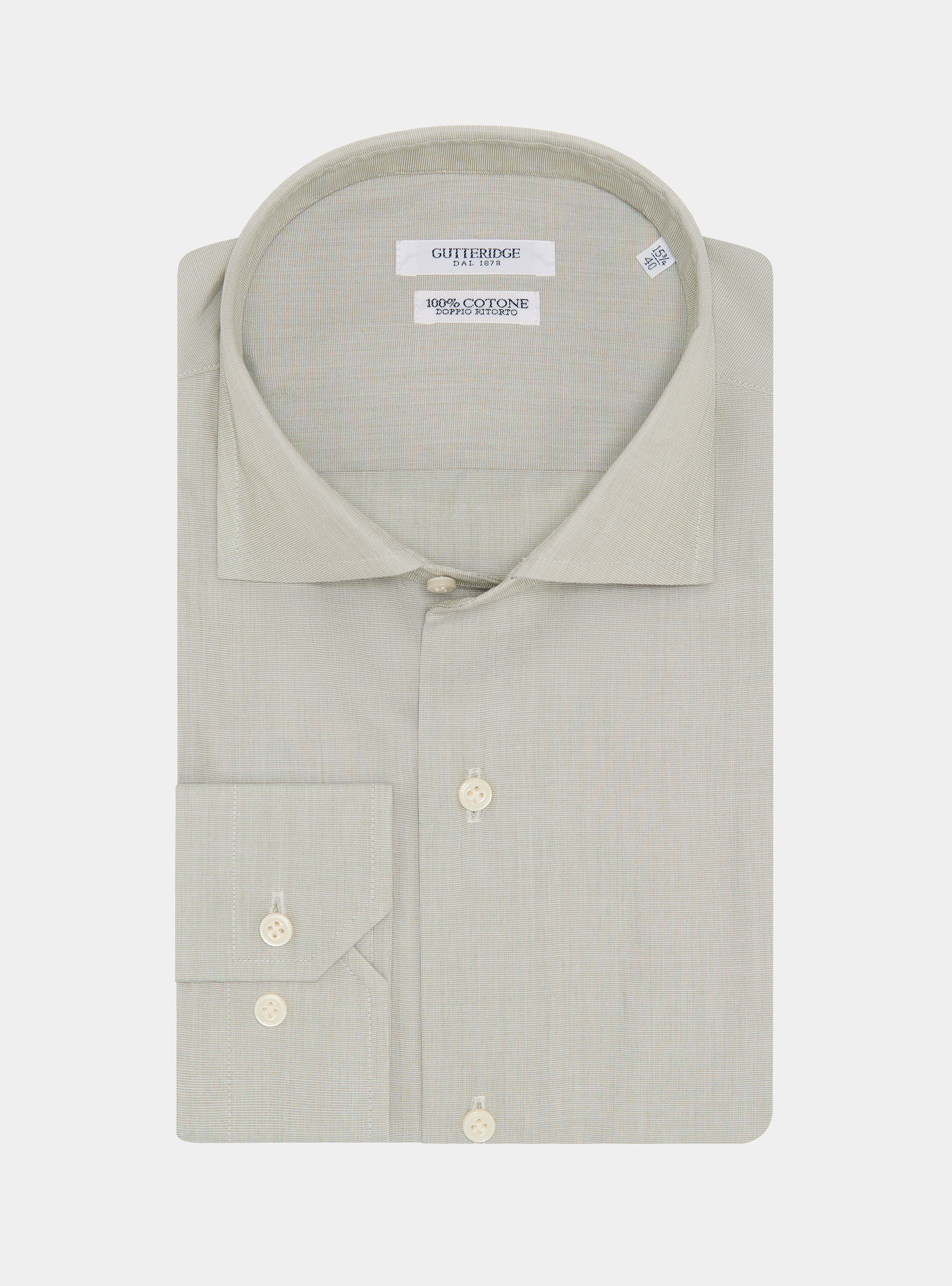 Camisa de algod&oacute;n fil a fil, SALVIA 0602C