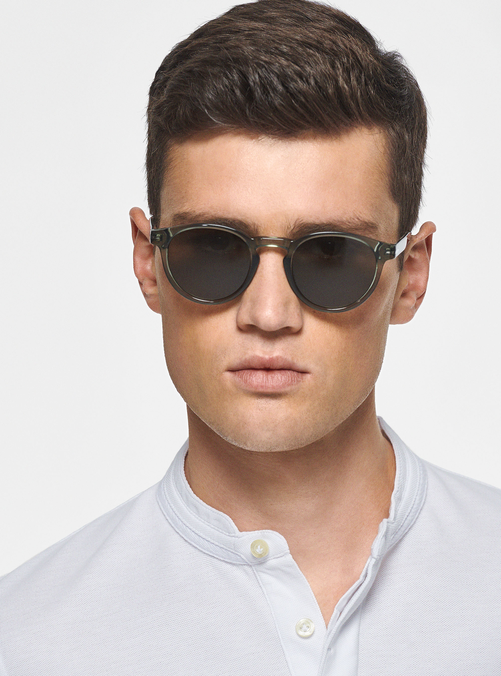 Polo coreano de piqu&eacute;, BLANCO