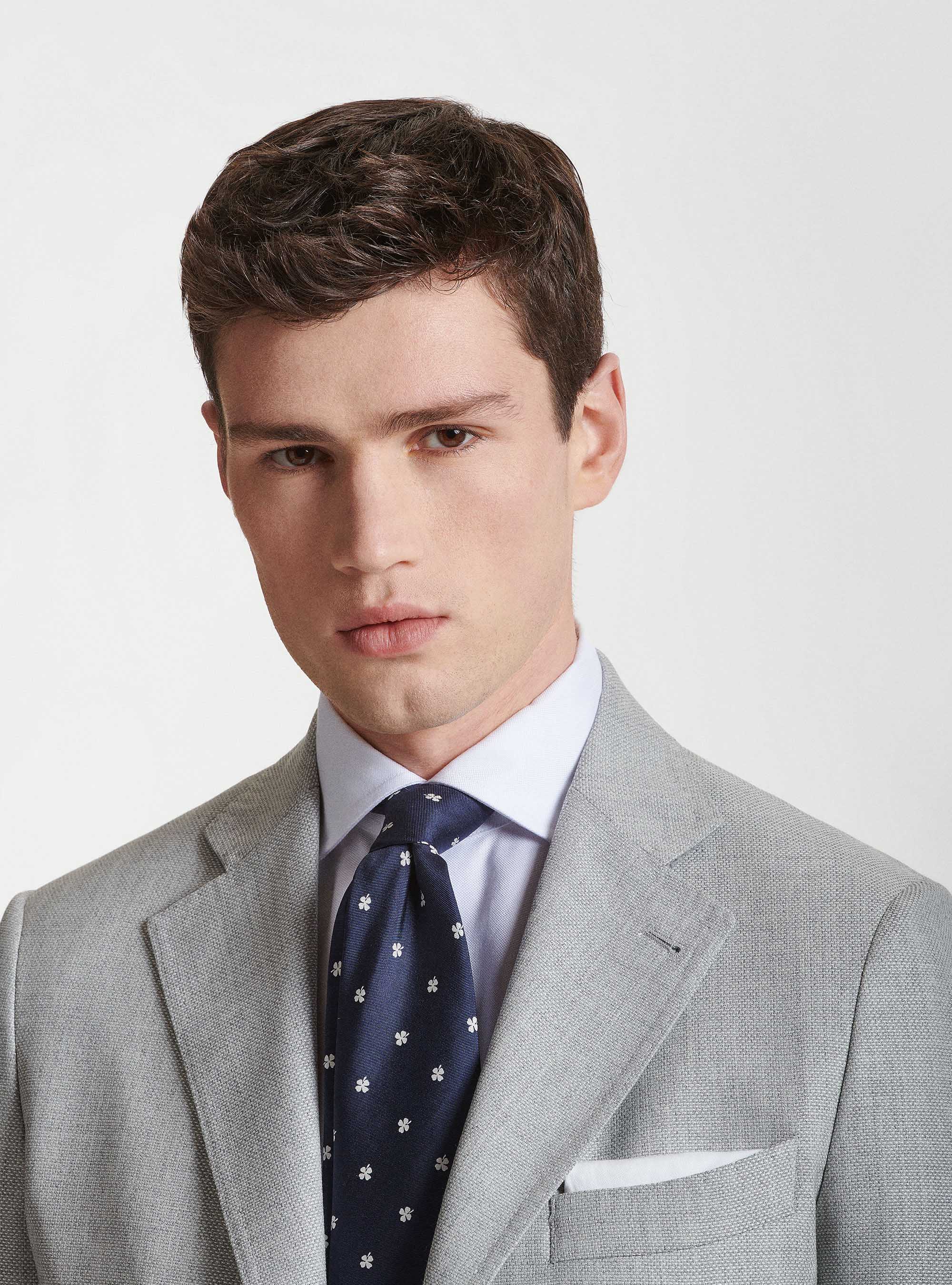 Giacca hopsack in lana Vitale Barberis Canonico, GRIGIO CHIARO MELANGE