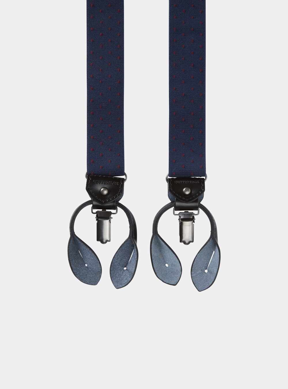 Micro polka dot braces, BORDEAUX