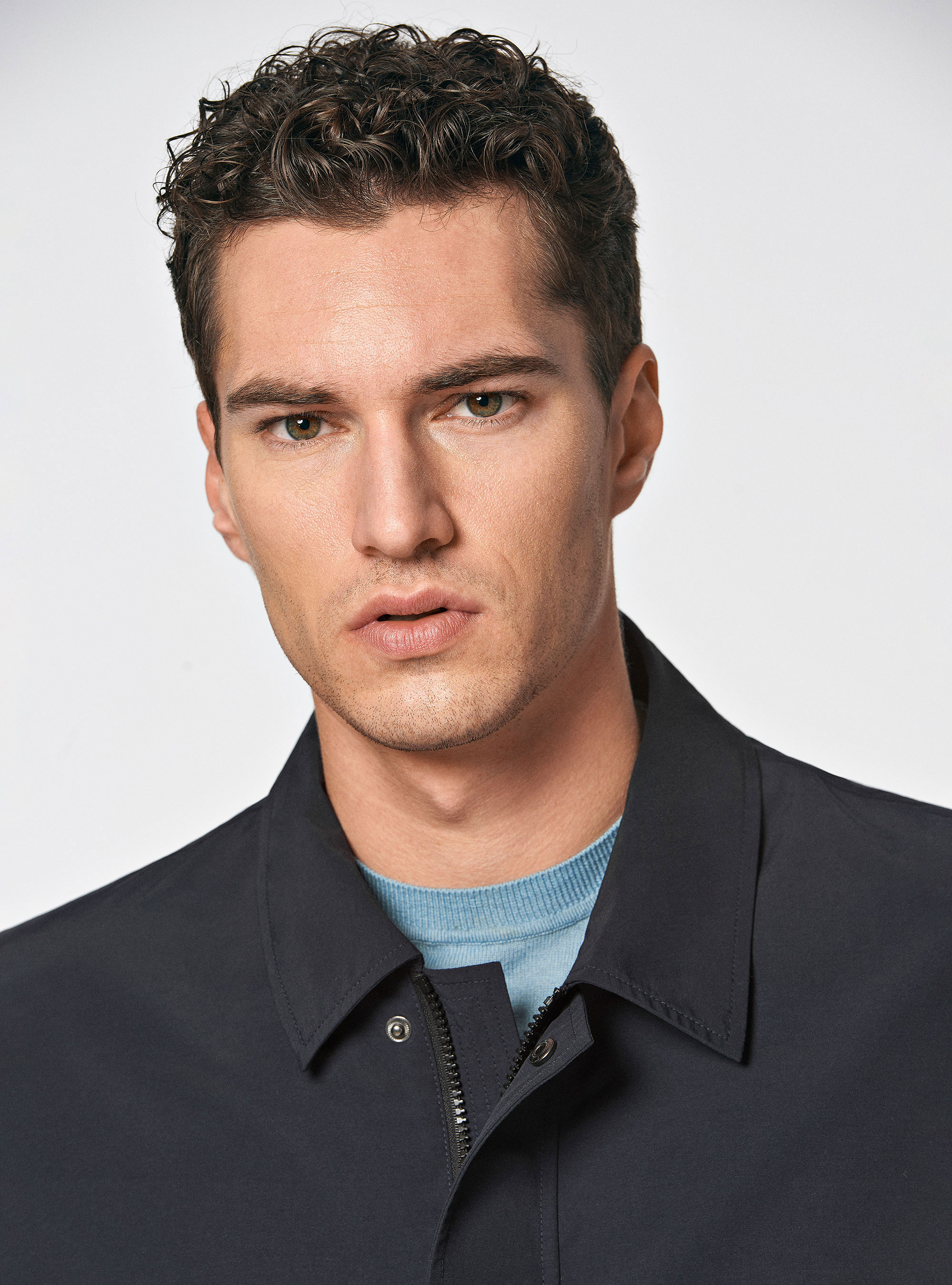 Field jacket in misto cotone nylon, NAVY BLUE