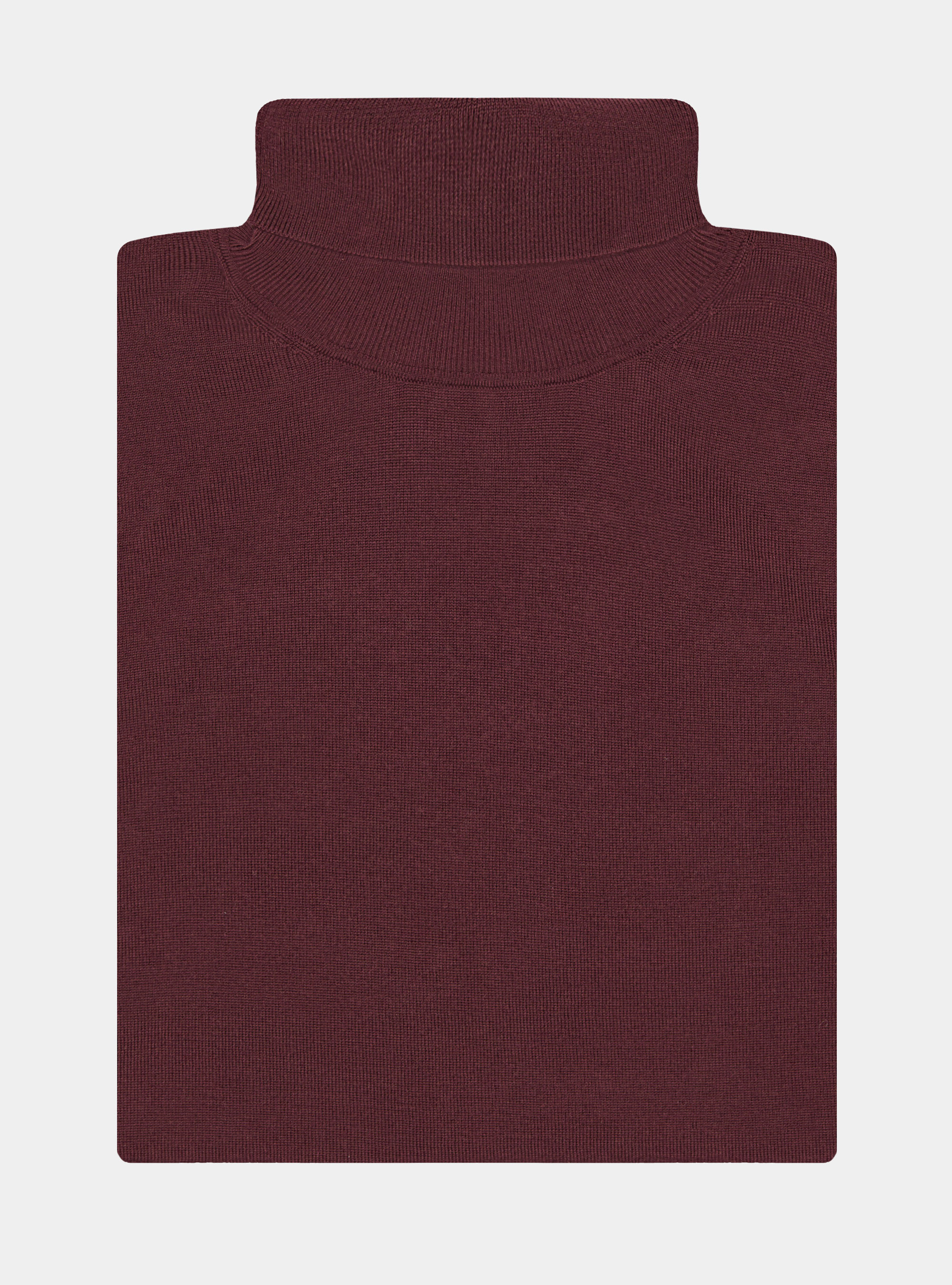 Turtleneck in pure extra-fine merino wool, BORDEAUX