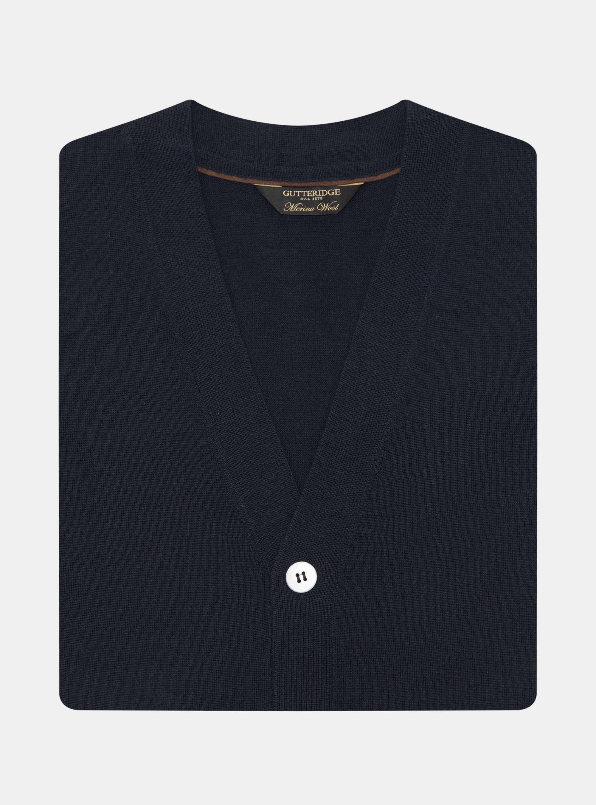 Knitted cardigan with buttons in extra-fine merino wool, NAVY BLUE