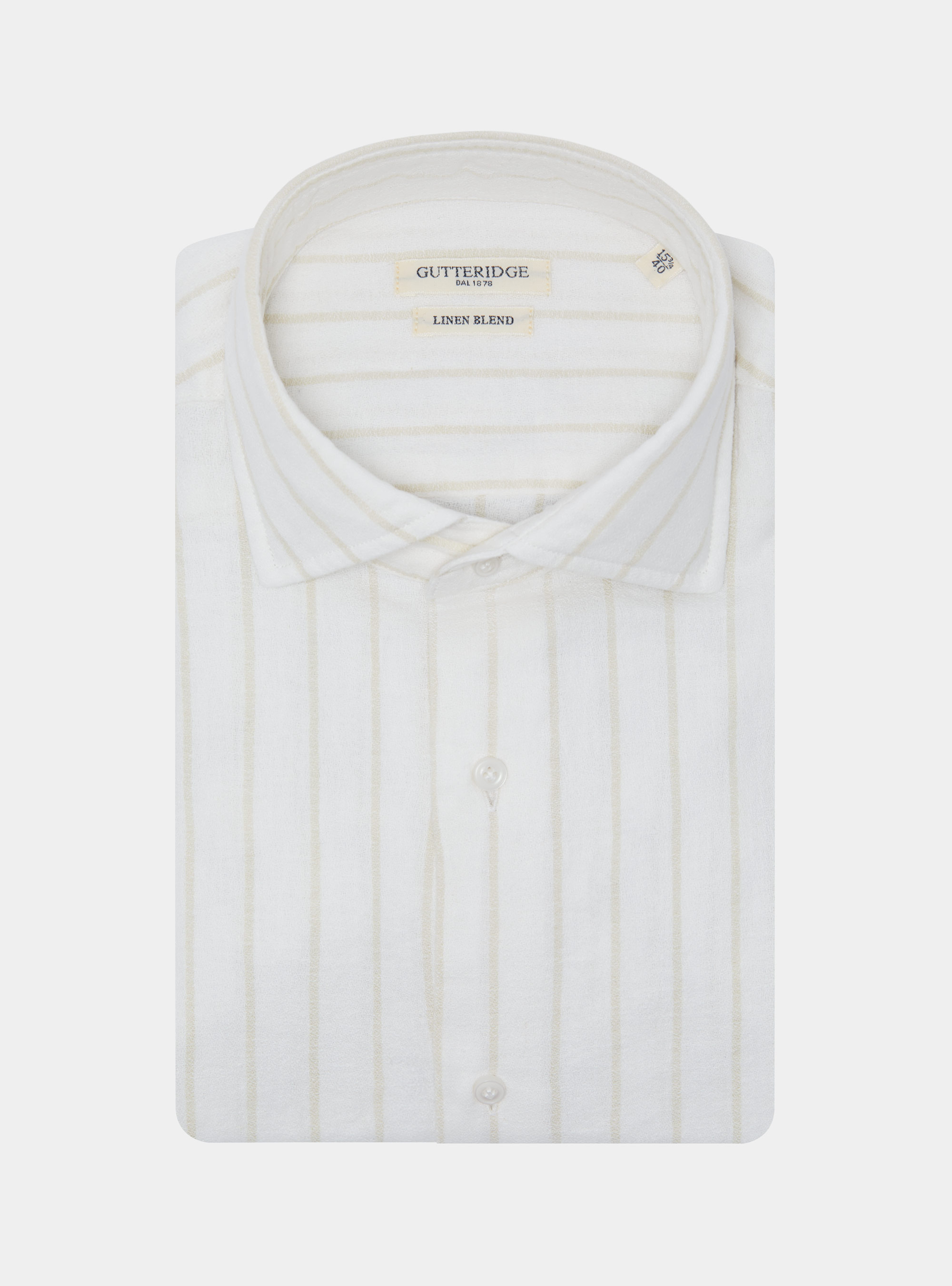 Camisa de rayas de crep&eacute; de lino y algod&oacute;n, NATA