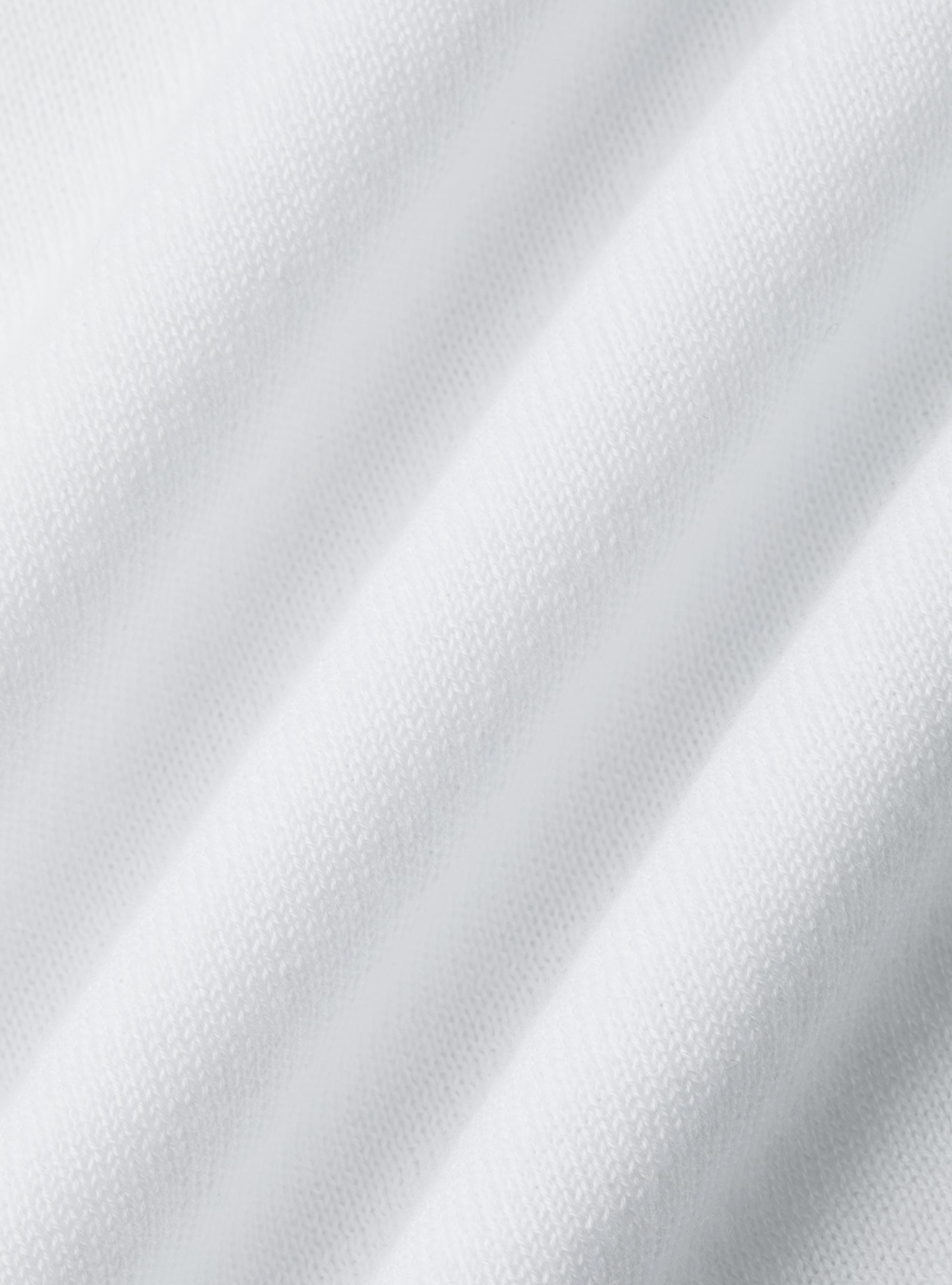 Extra-fine cotton knit polo shirt, WHITE