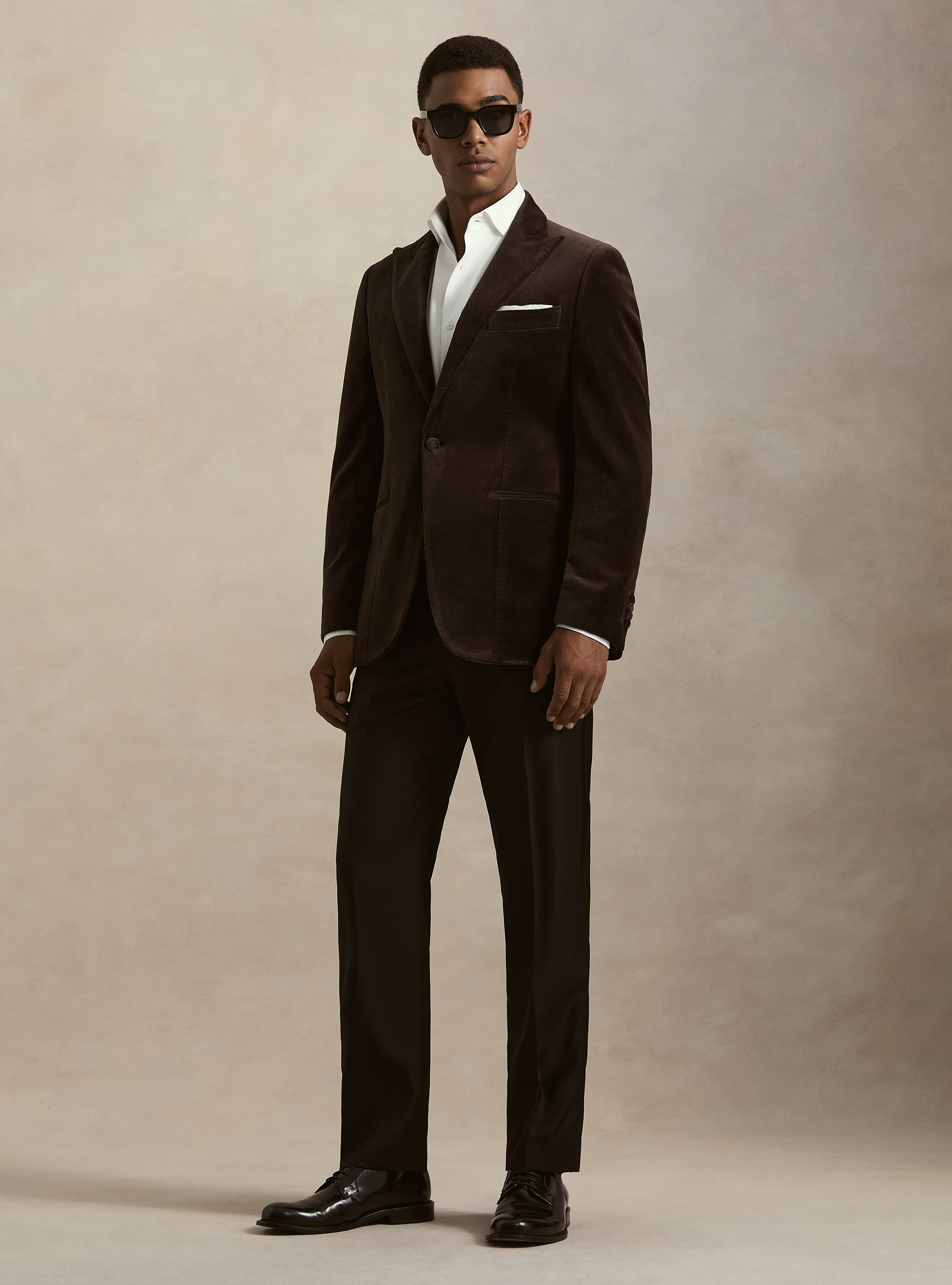 Tuxedo trousers in Super 120s wool, BLACK