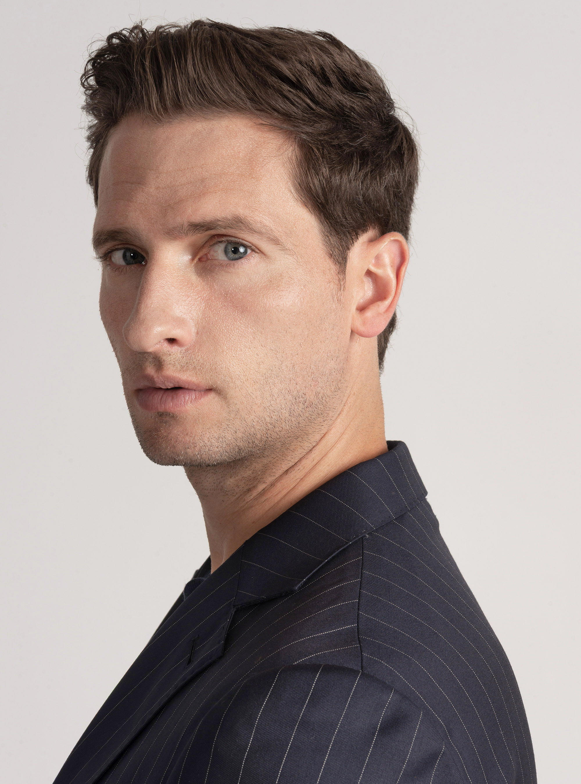 Giacca per abito gessato in pura lana Vitale Barberis Canonico, BLU NAVY