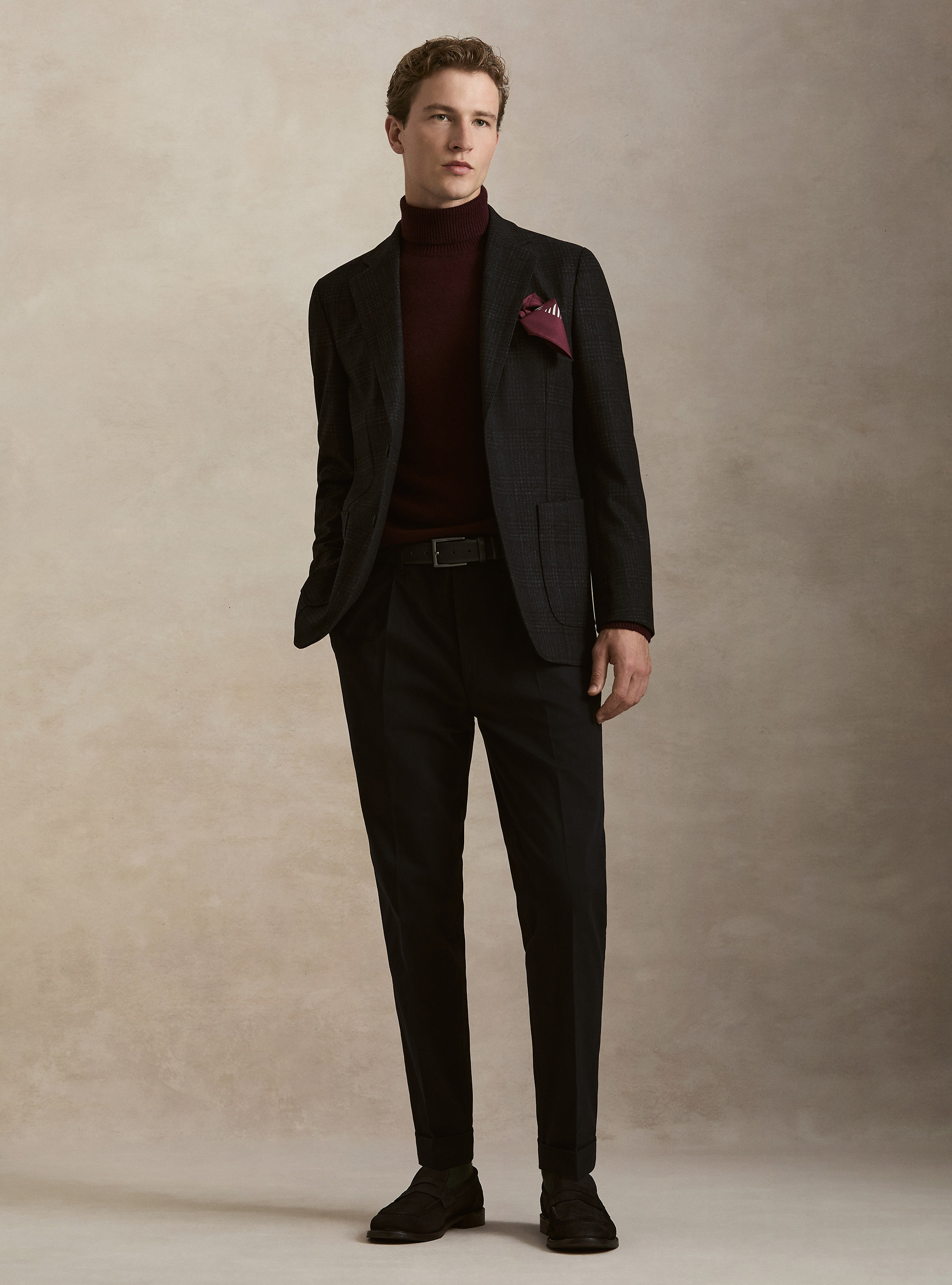 Single-Breasted Printed Jersey Blazer, NAVY BLUE