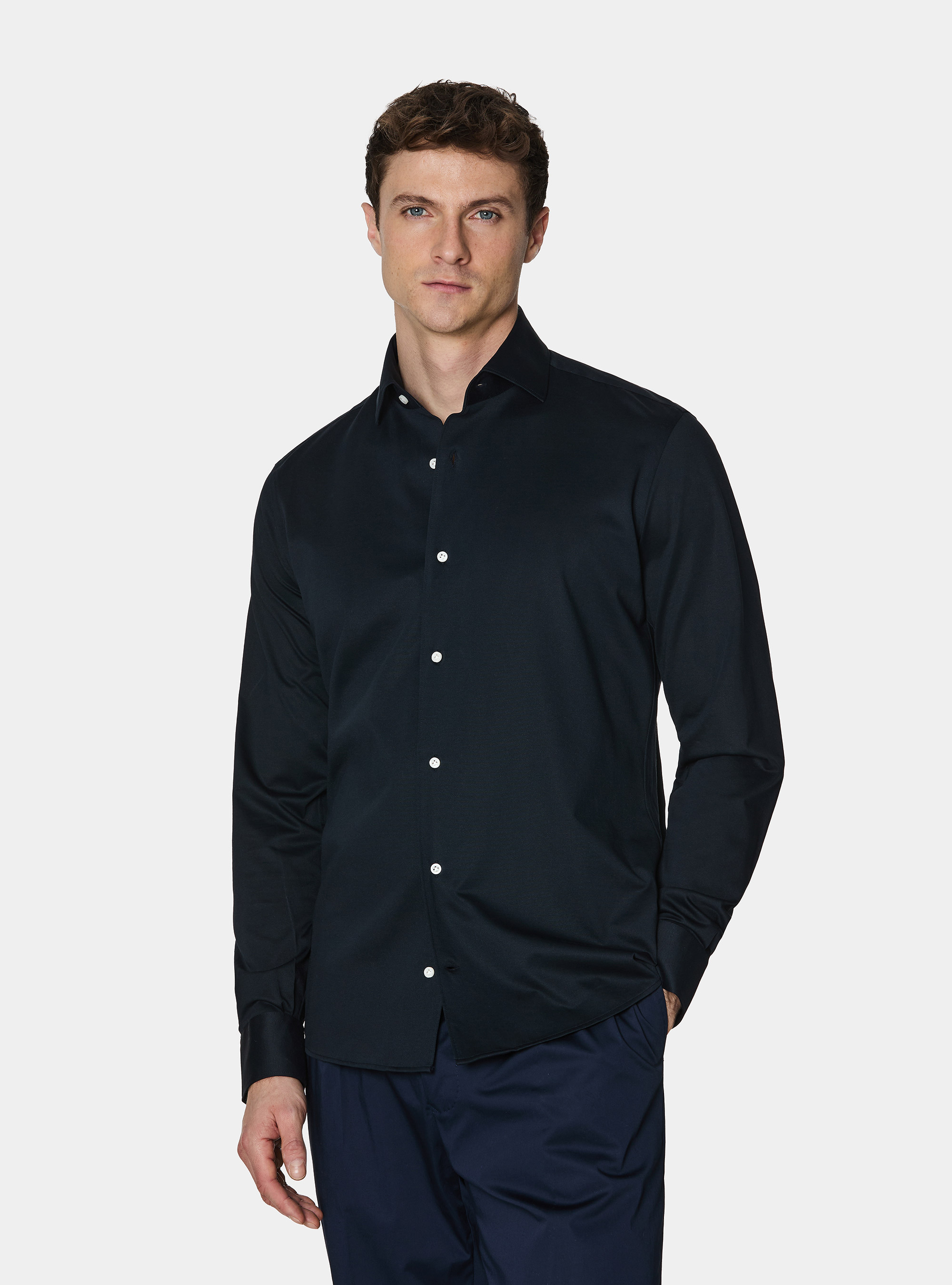 Camisa GT01 en jersey de mezcla de algod&oacute;n, AZUL MARINO