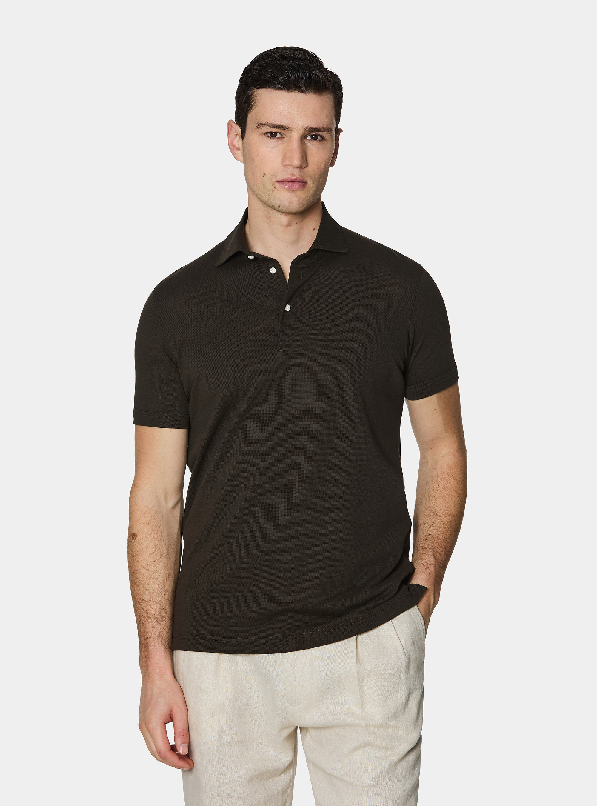 GT01 Stretch-Pique-Poloshirt, MARRONE 0507C