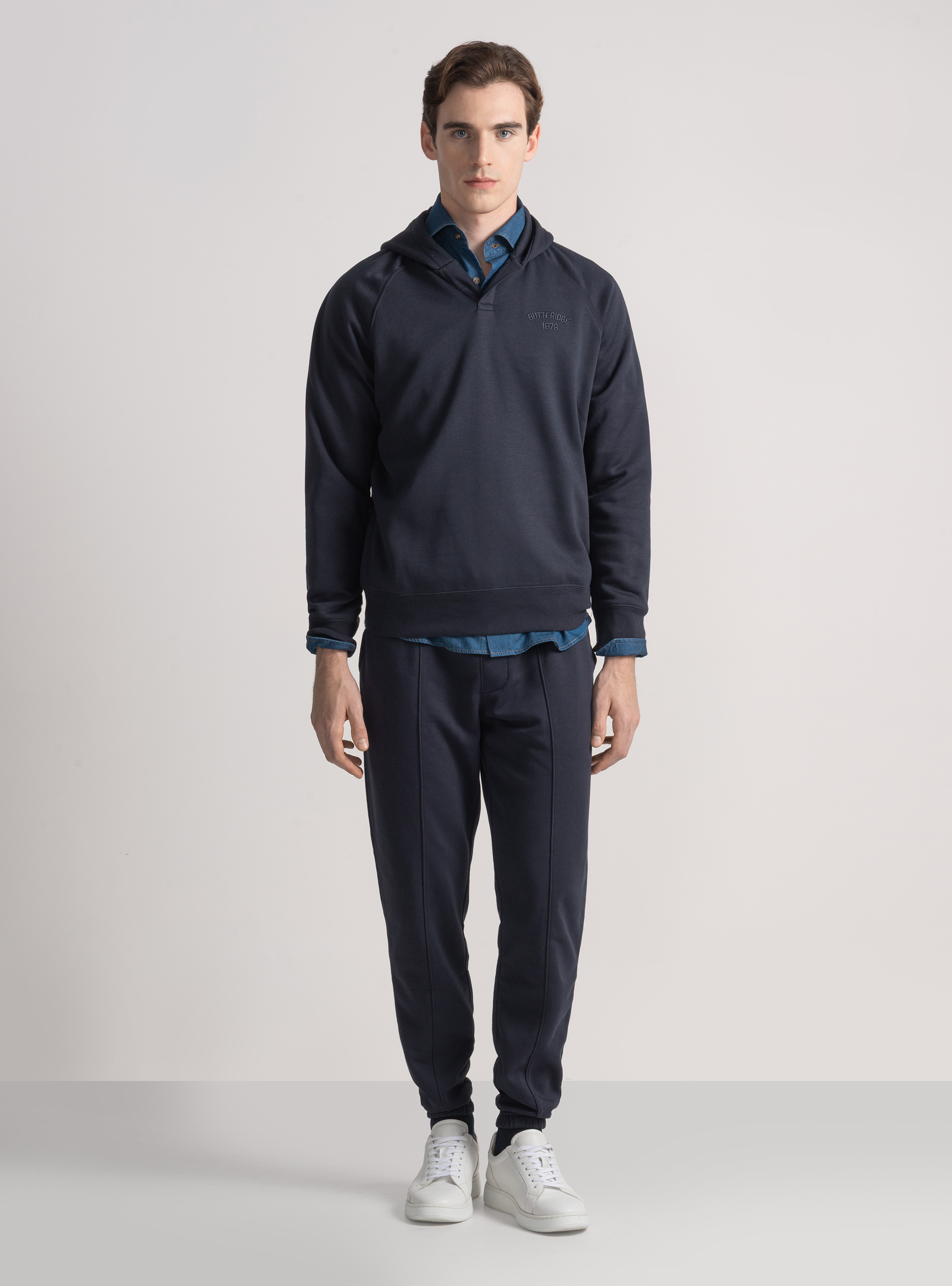 Sudadera con capucha GT01 en mezcla de algod&oacute;n, AZUL MARINO