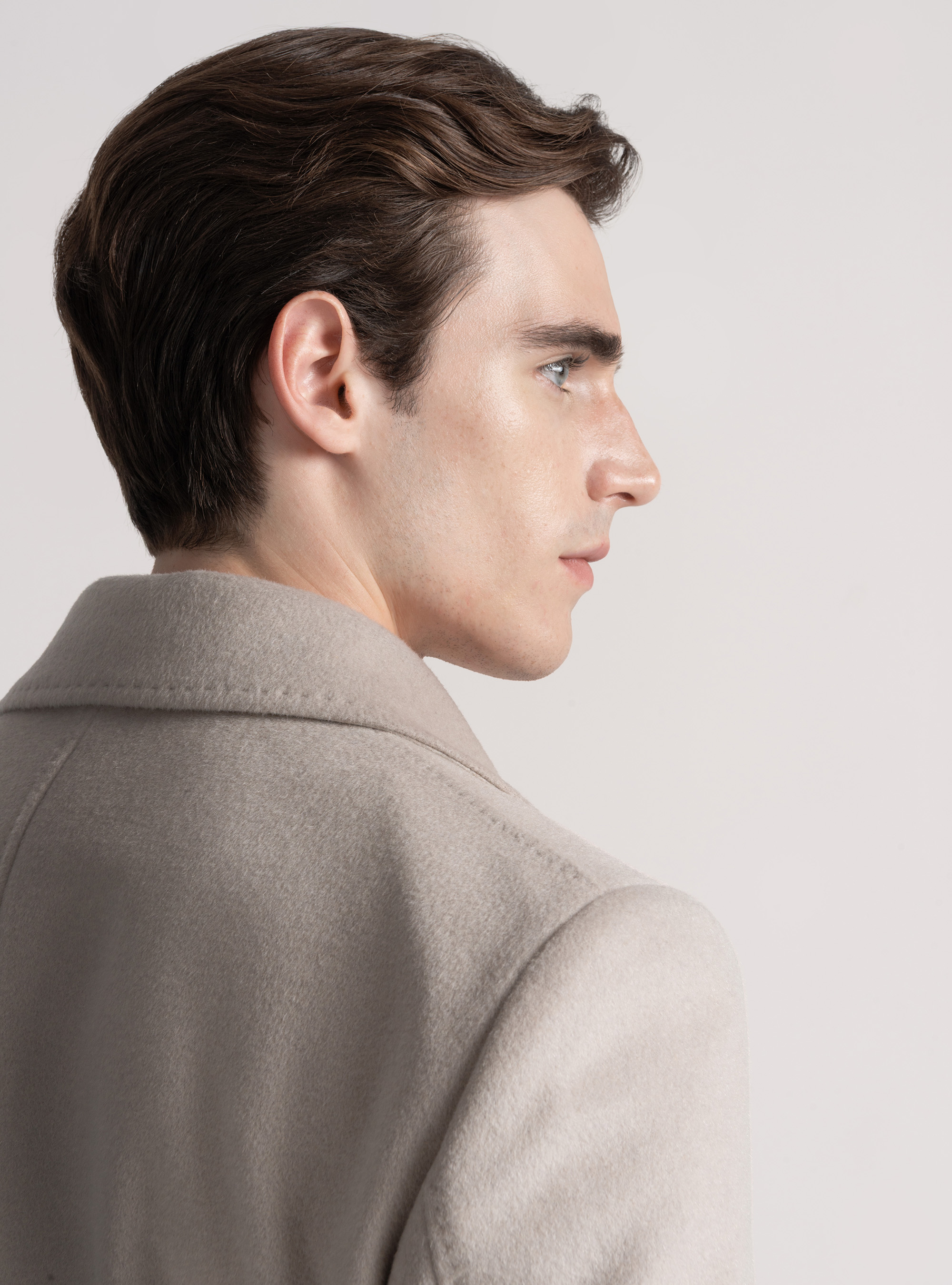 Wool and cashmere coat, ECRU 0536C