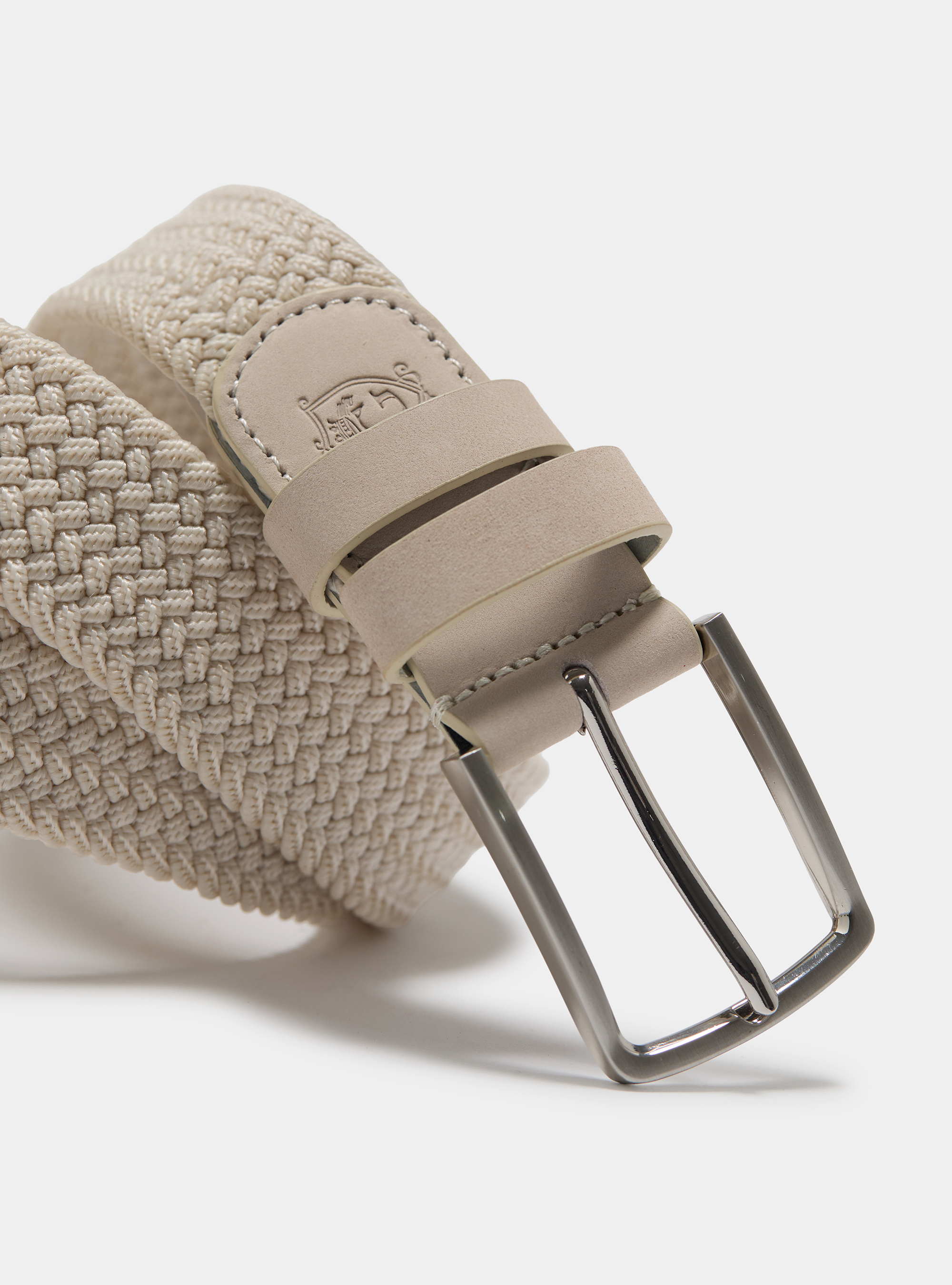 Cintura elastica intrecciata, BIANCO