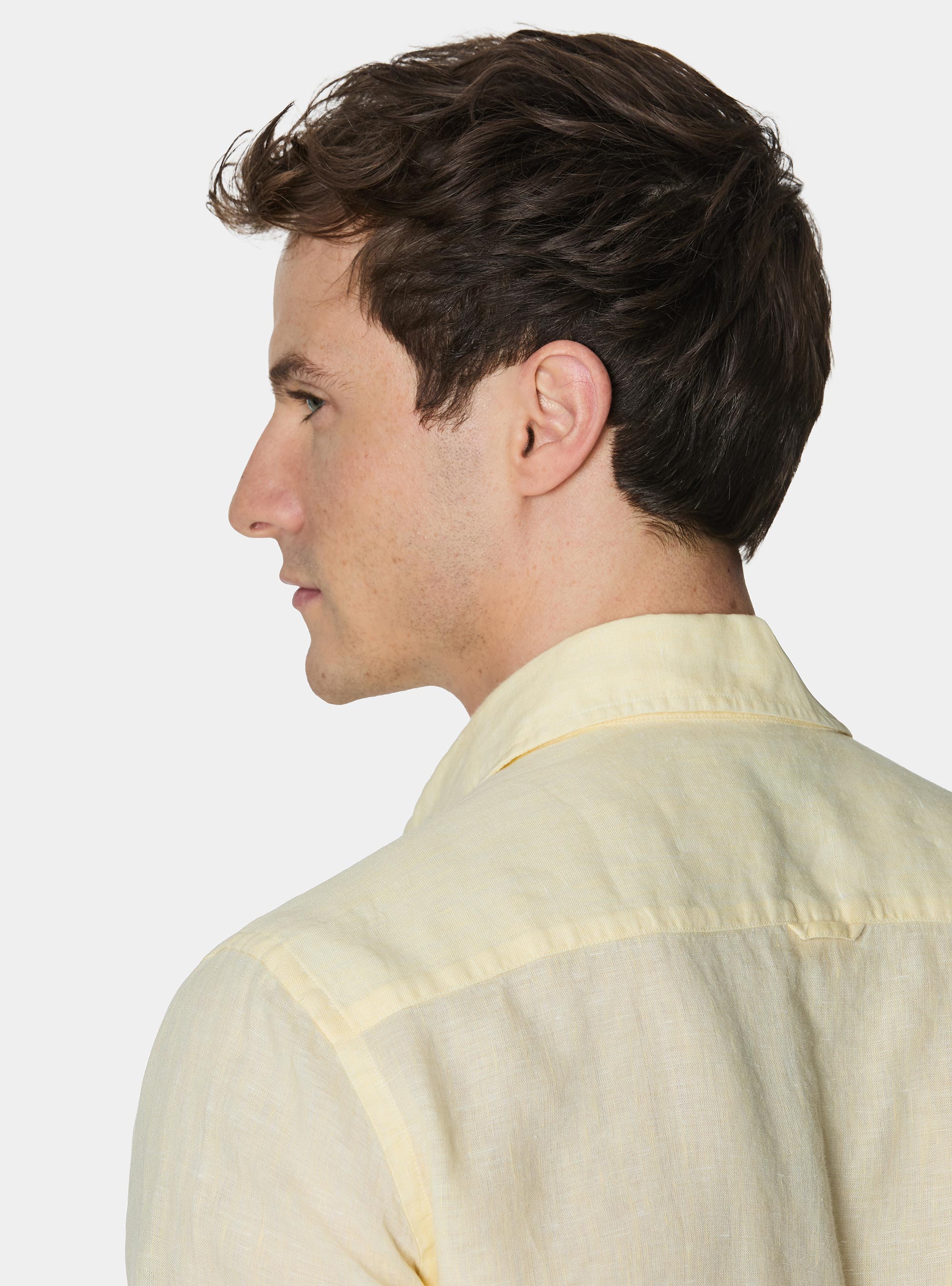 Camisa de lino puro, GIALLO CHIARO 0784C