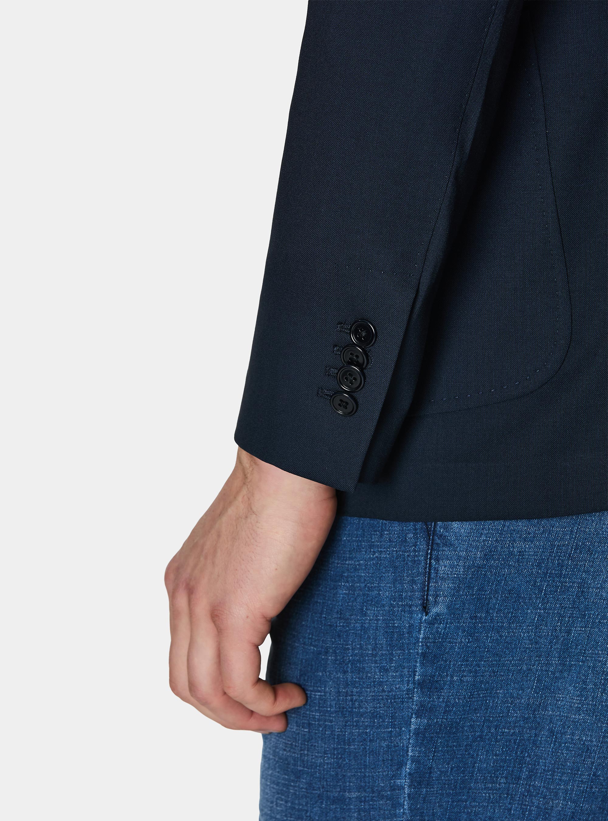 Double-breasted blazer in pure Vitale Barberis Canonico wool, NAVY