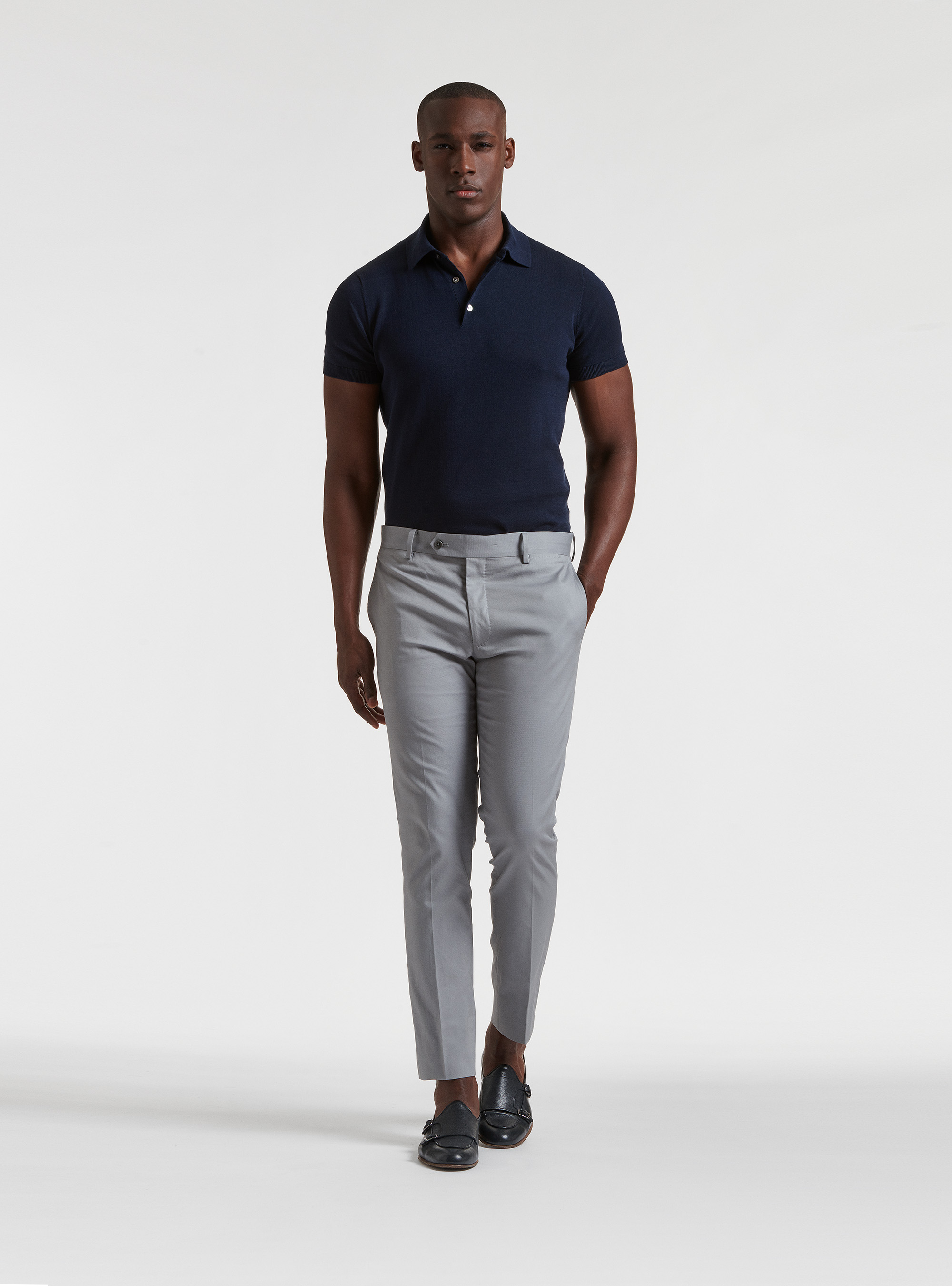 Pantalones de traje blindados de algod&oacute;n, GRIS CLARO JASPEADO