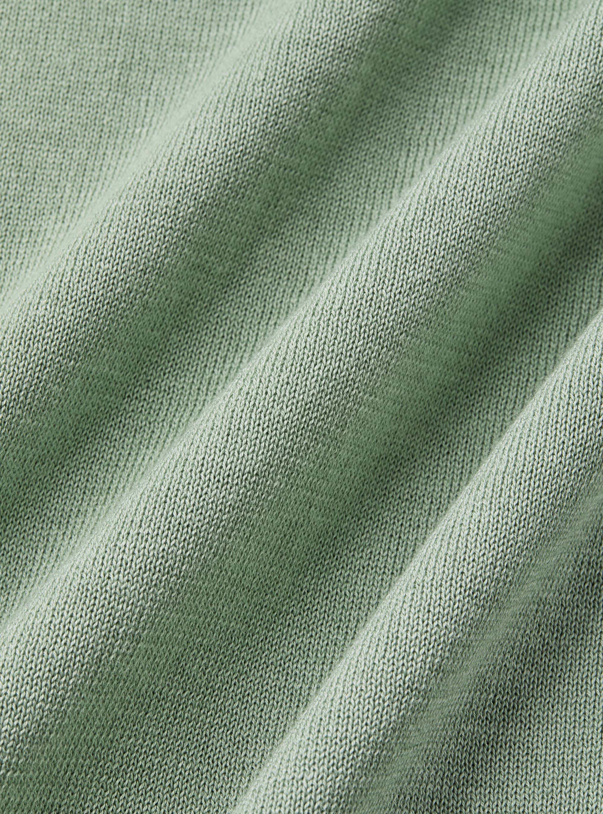 Buttonless knitted polo shirt in extra-fine cotton, SALVIA 0602C