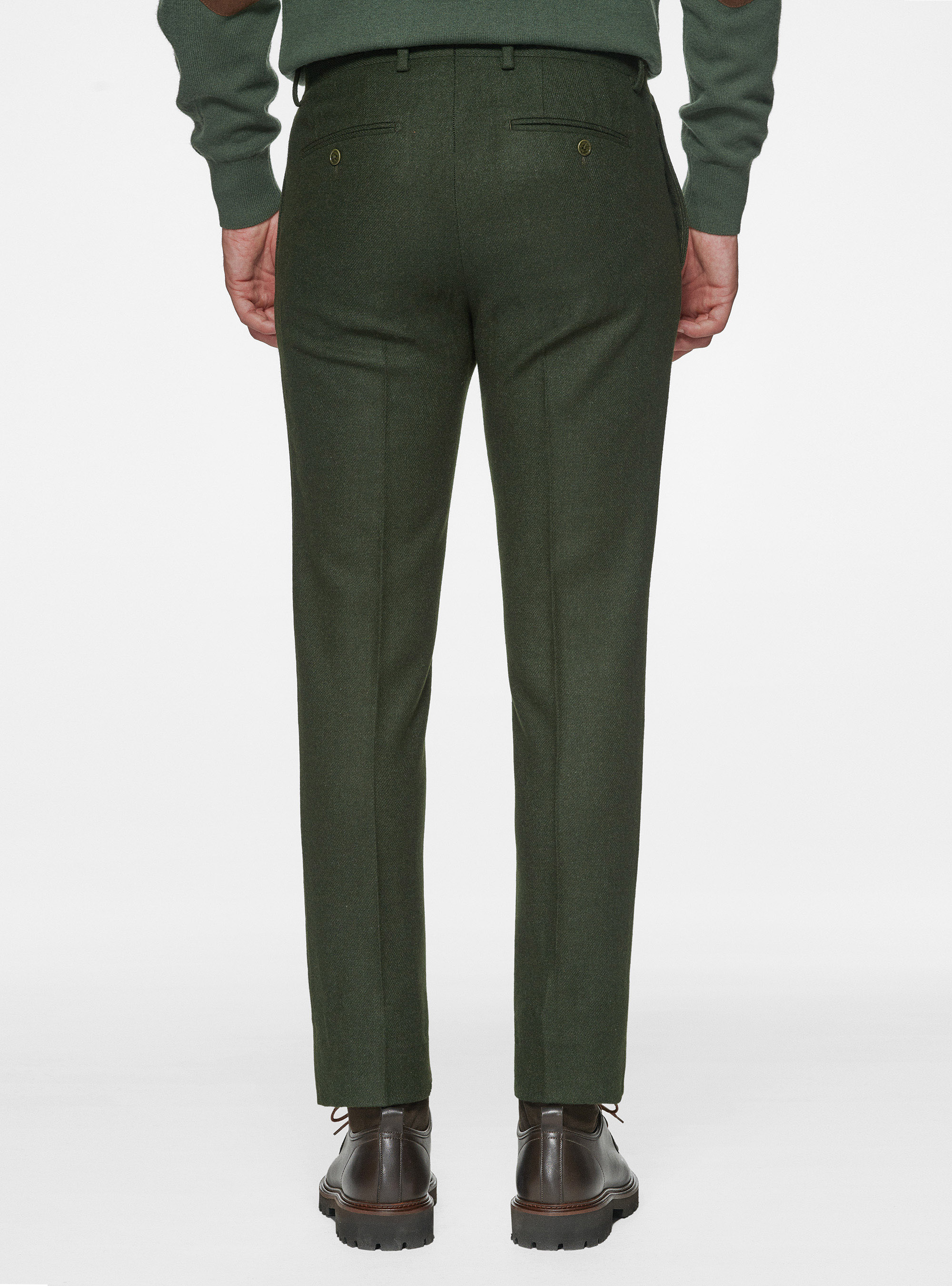 Flannel trousers, GREEN