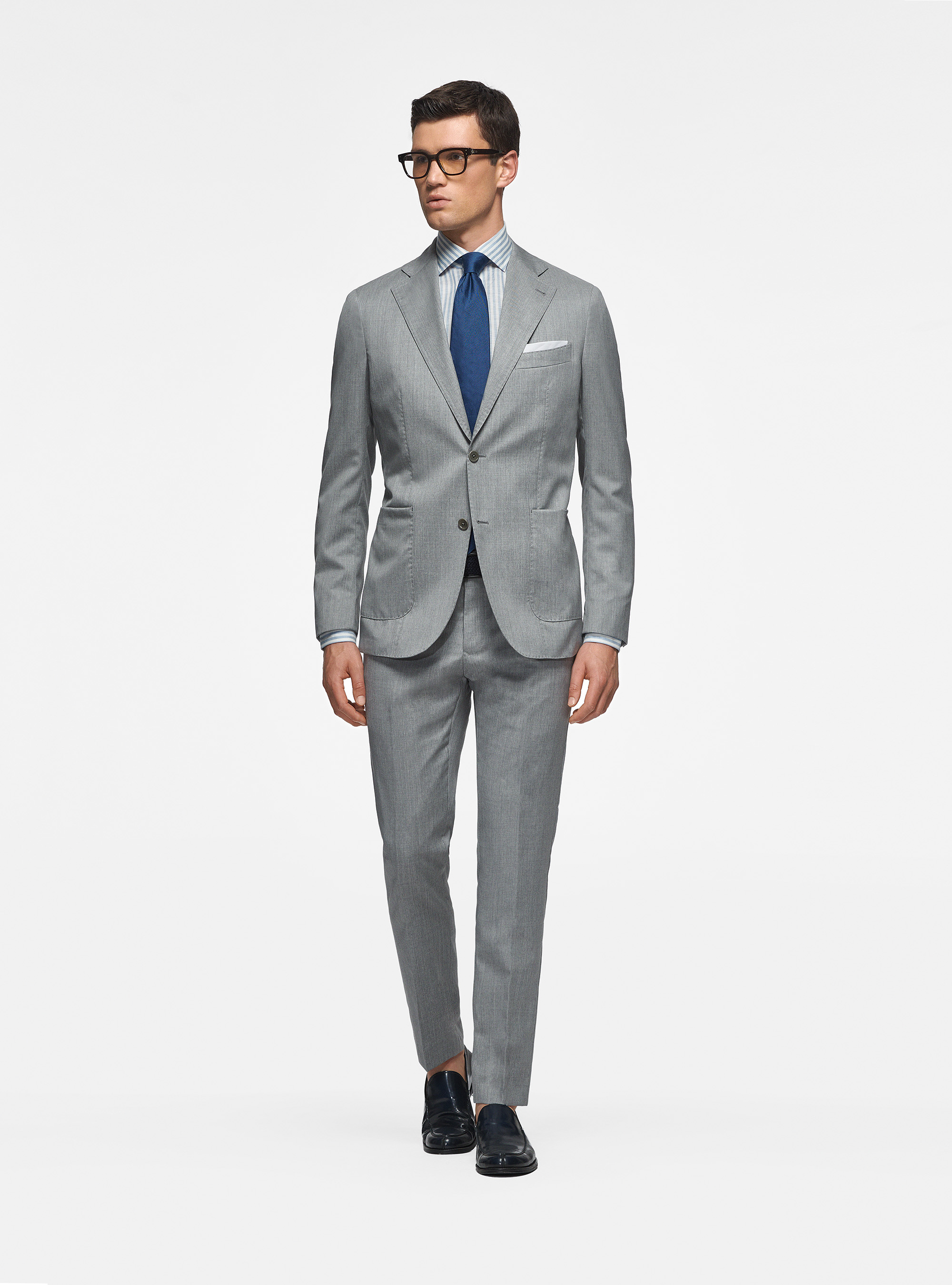 Giacca in pura lana superfine 110's, GRIGIO CHIARO MELANGE