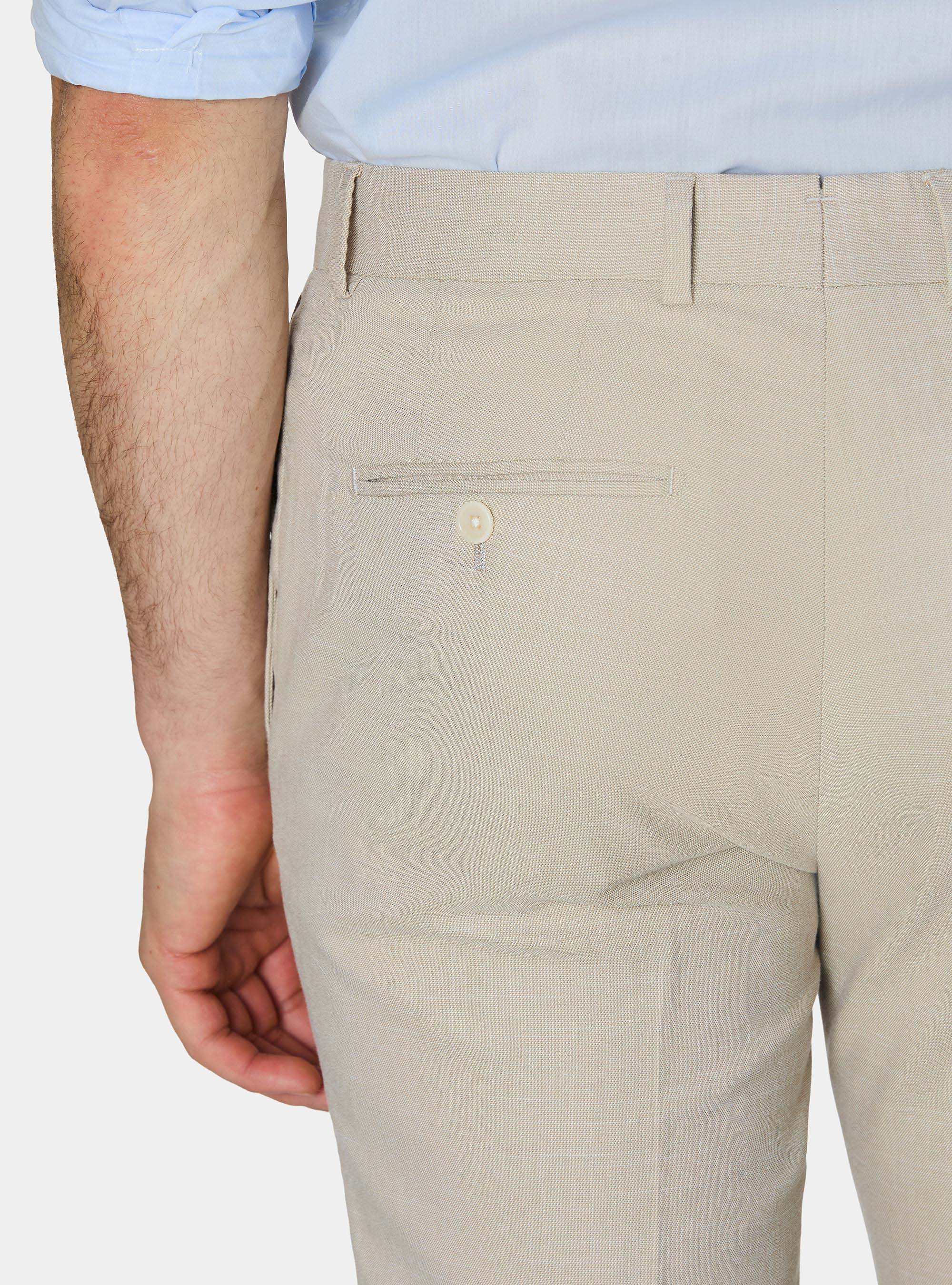Hopsack suit trousers, SAND