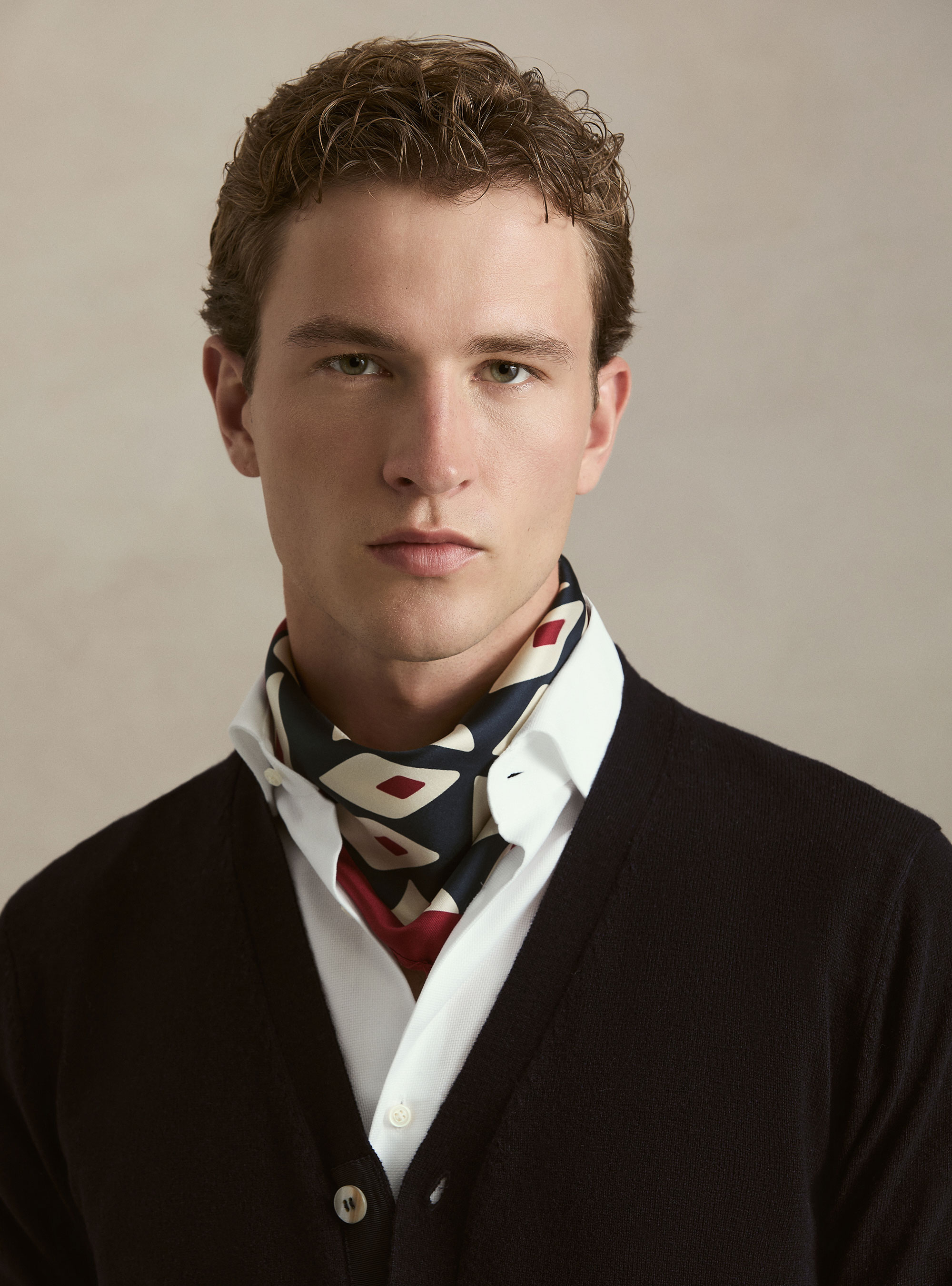 Cardigan in maglia con bottoni in lana lambswool e cashmere, BLU NAVY