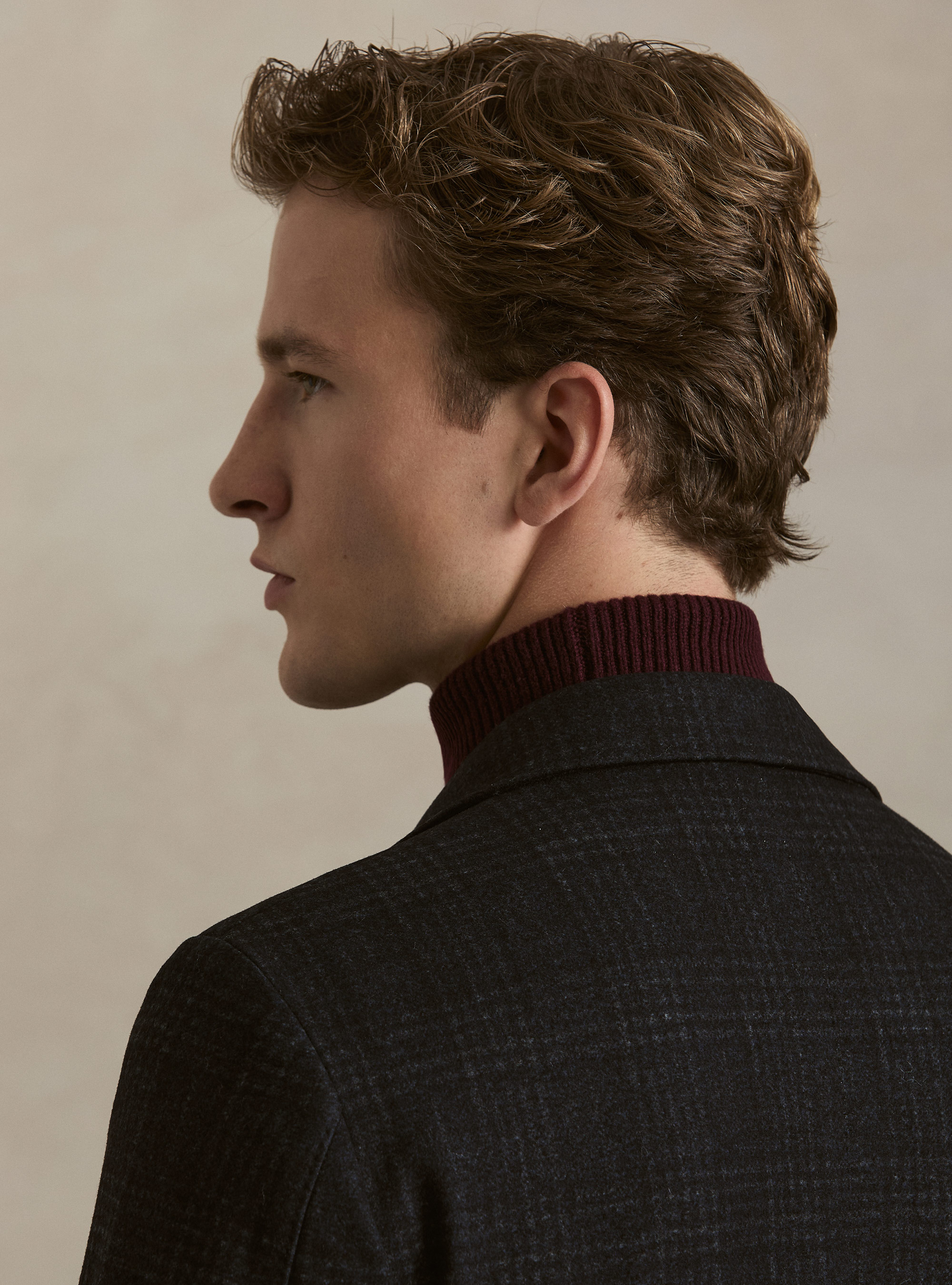 Single-Breasted Printed Jersey Blazer, NAVY BLUE